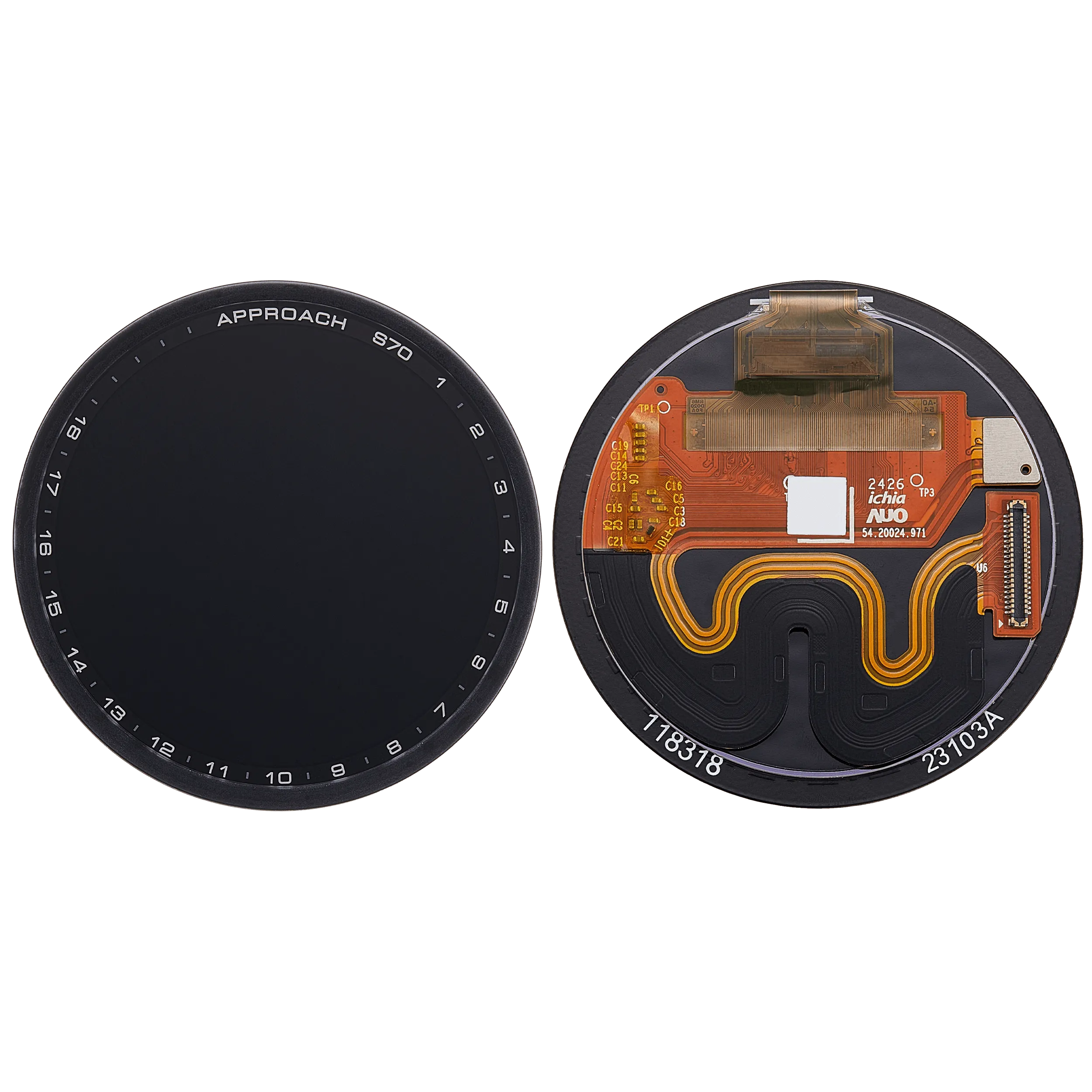 OLED Display ohne Rahmen für Garmin Approach S70 (42mm) (2023) (Premium) (Black (Schwarz)) – Bild 3