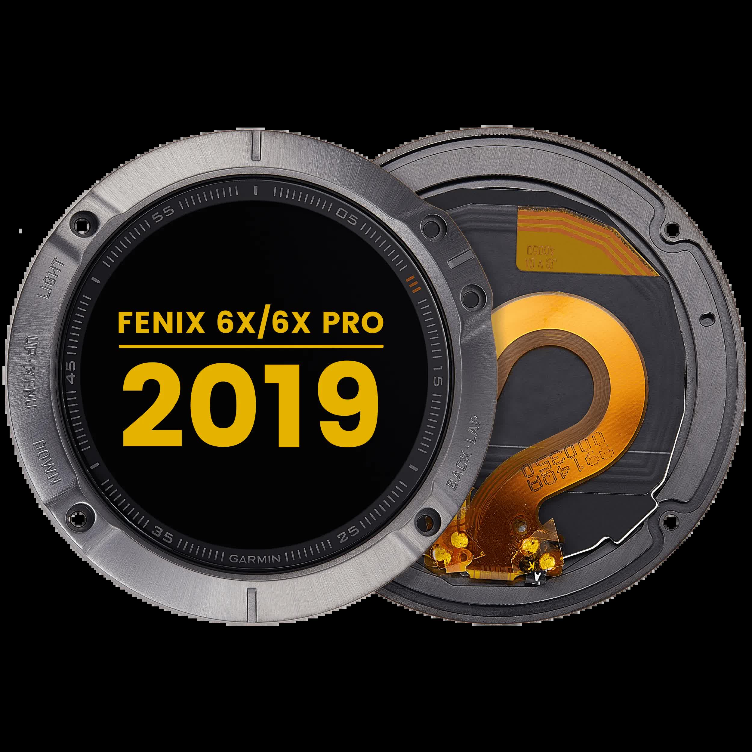 LCD Display mit Rahmen für Garmin Fenix 6X / 6X Pro (2019) (Premium) (Black (Schwarz))