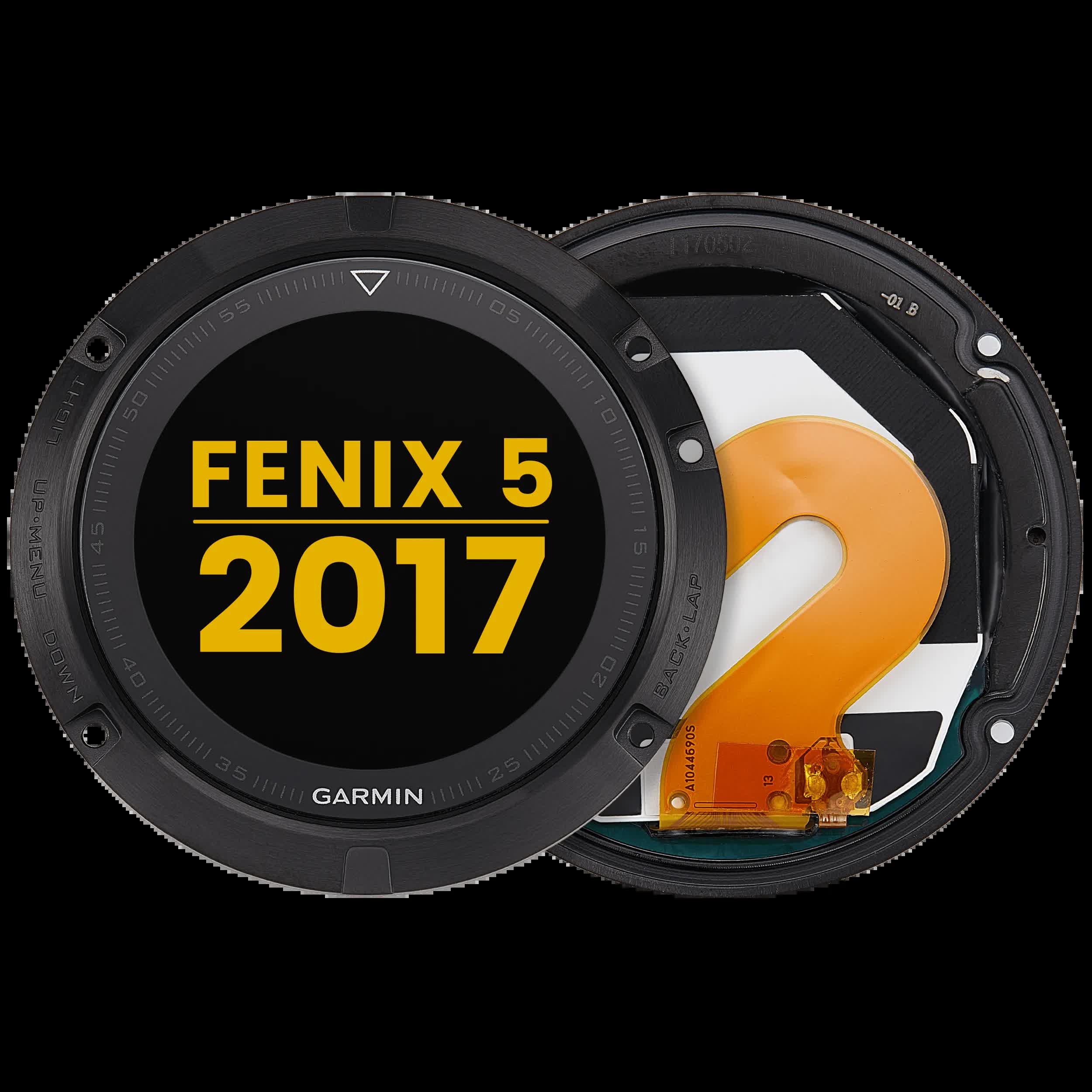 LCD Display mit Rahmen für Garmin Fenix 5 (2017) (Premium) (Black (Schwarz))