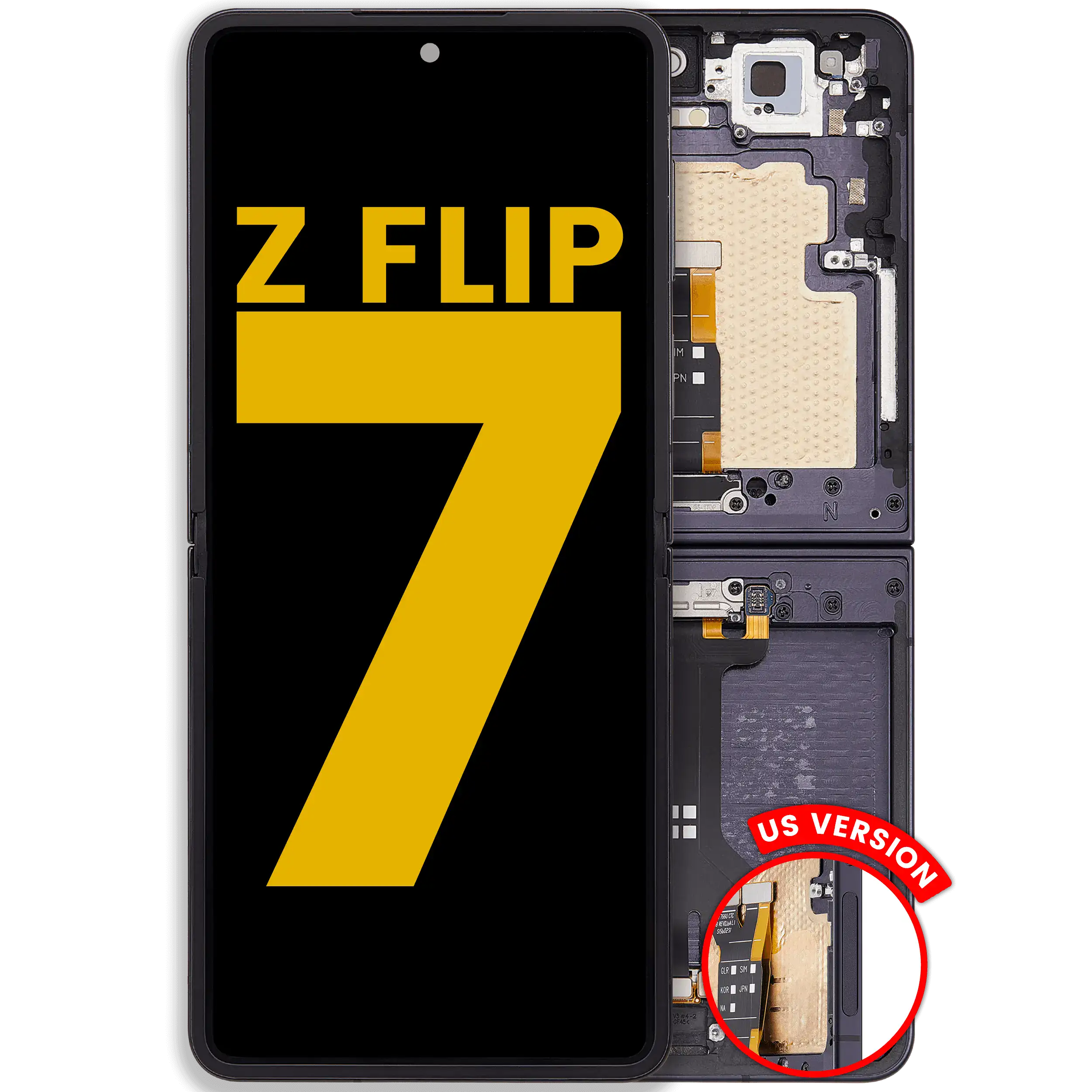Inner Baugruppe ohne Rahmen für Samsung Galaxy Z Flip 7 (Panel einzeln) (US & International) (Service Pack) – Bild 3