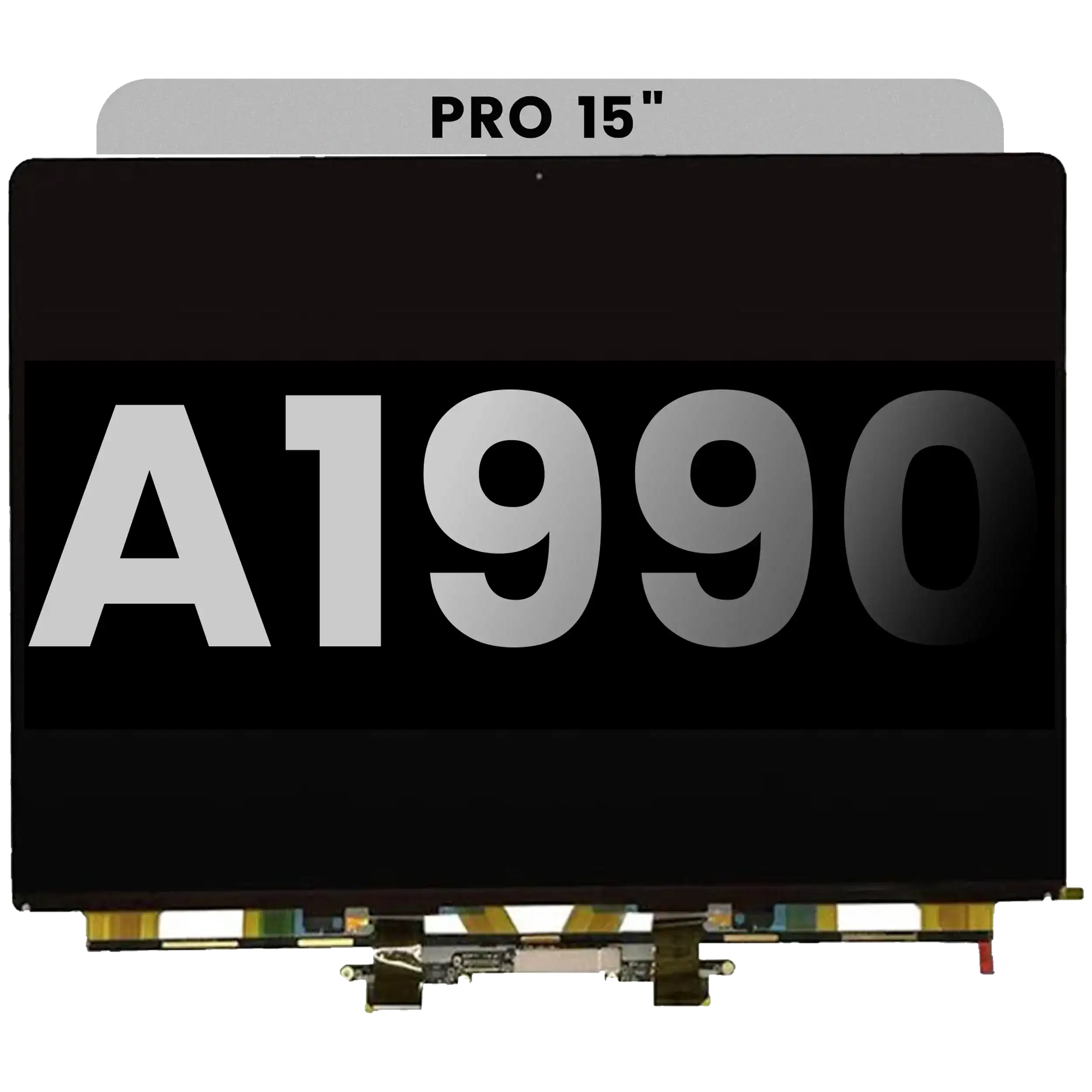 komplette LCD-Displayeinheit für MacBook Pro 15" A1990 (2018-2019) (ausgebautes Originalteil: Grade C) (Space Gray) – Bild 3