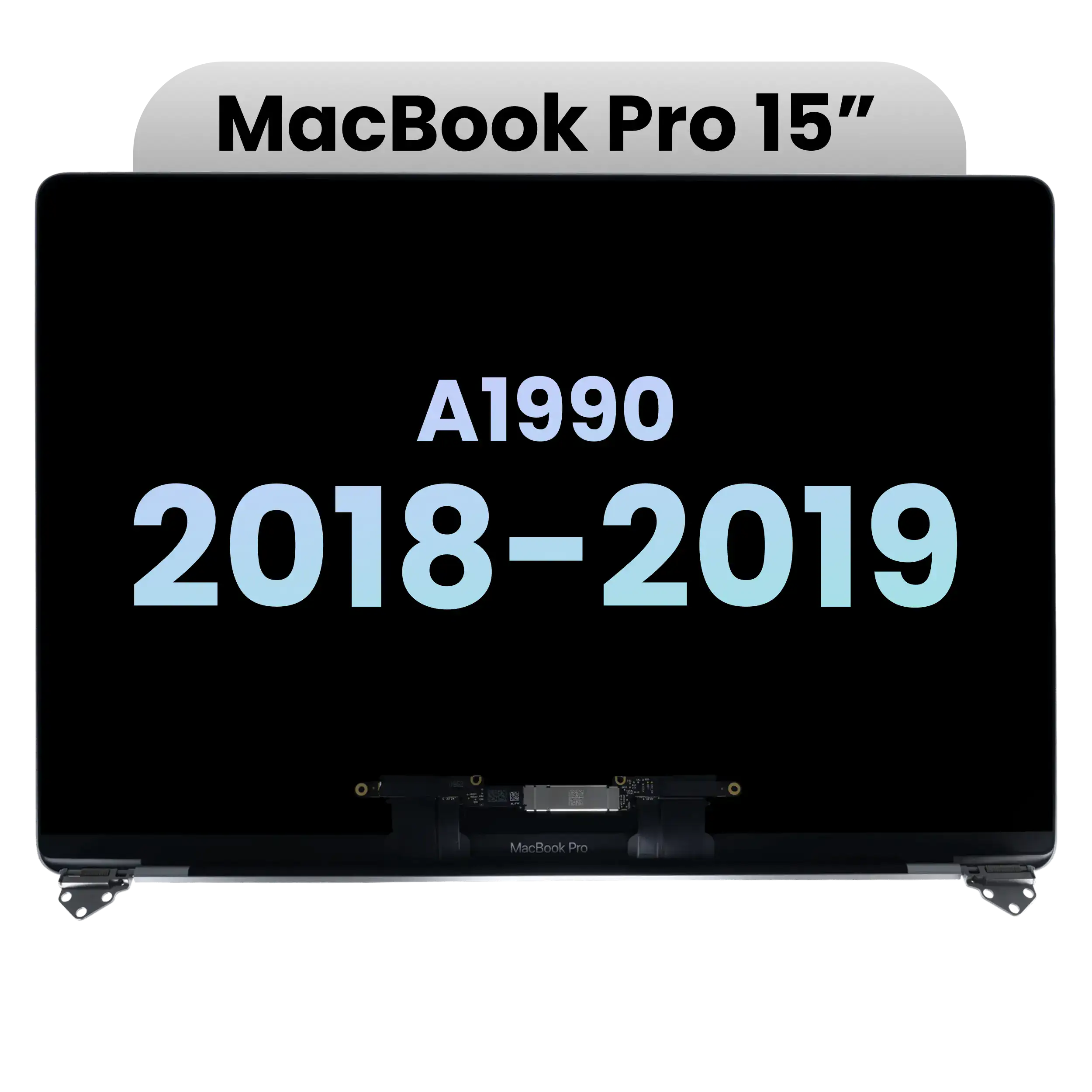 komplette LCD-Displayeinheit für MacBook Pro 15" A1990 (2018-2019) (ausgebautes Originalteil: Grade C) (Space Gray) – Bild 4