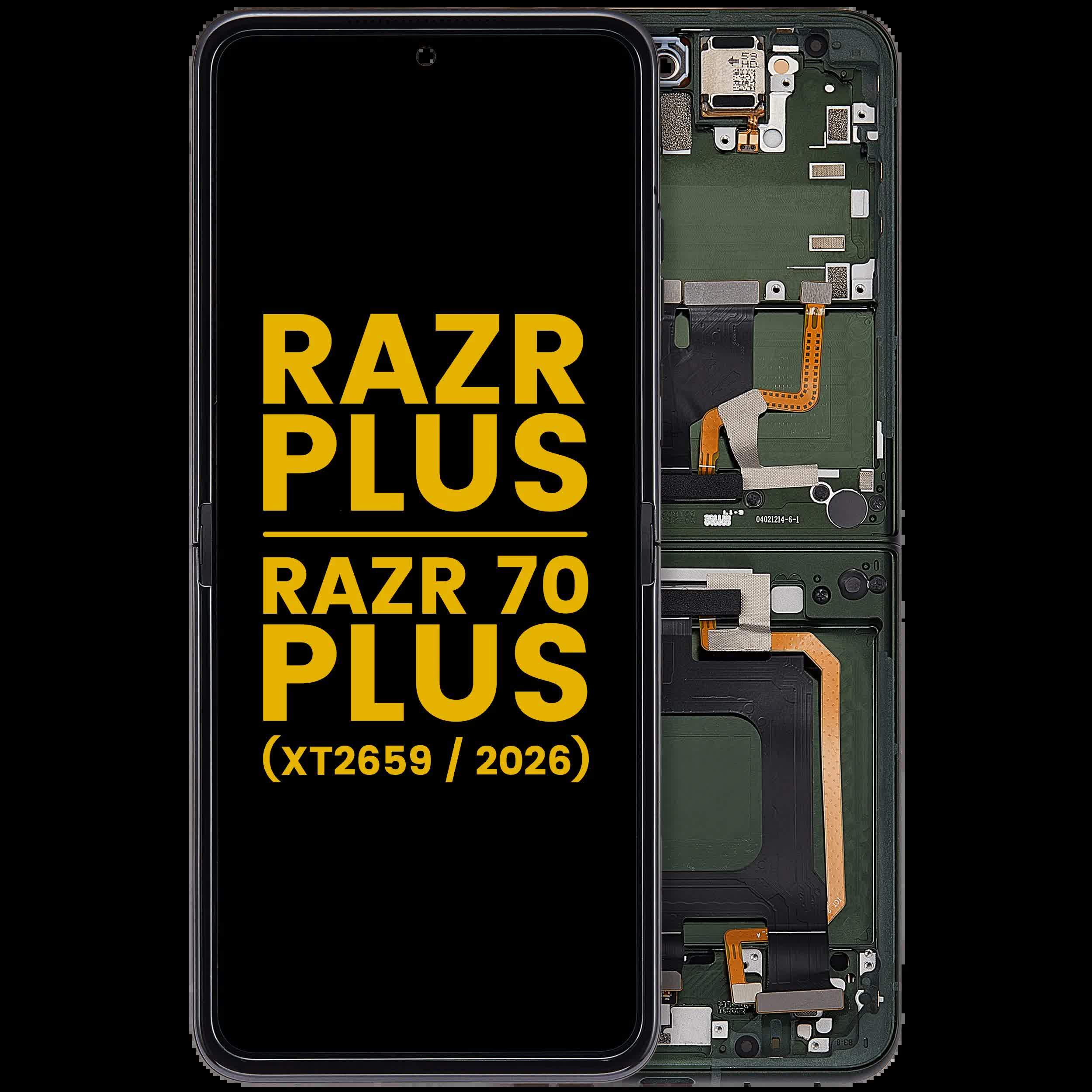 OLED Display mit Rahmen für Motorola Razr Plus / Razr 70 Plus (XT2659 / 2026) (professionell aufgearbeitet) (Mountain View)