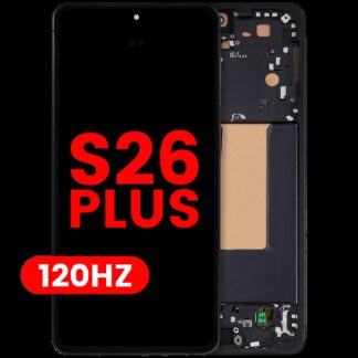 OLED Display mit Rahmen für Samsung Galaxy S26 Plus 5G (US & International Version) (Aftermarket Plus) (120Hz) (Black (Schwarz))