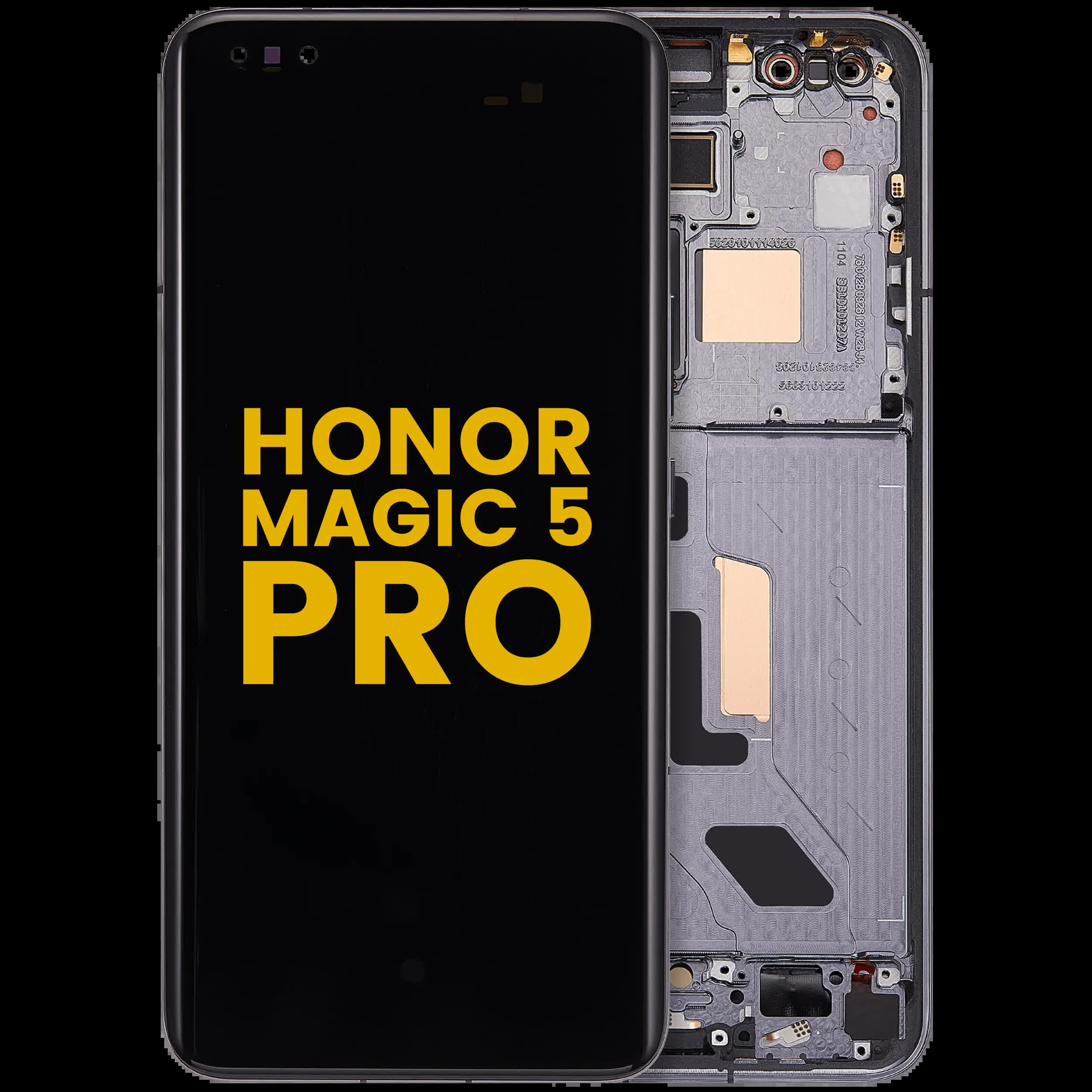 OLED Display mit Rahmen für Honor Magic 5 Pro (professionell aufgearbeitet) (Black (Schwarz))