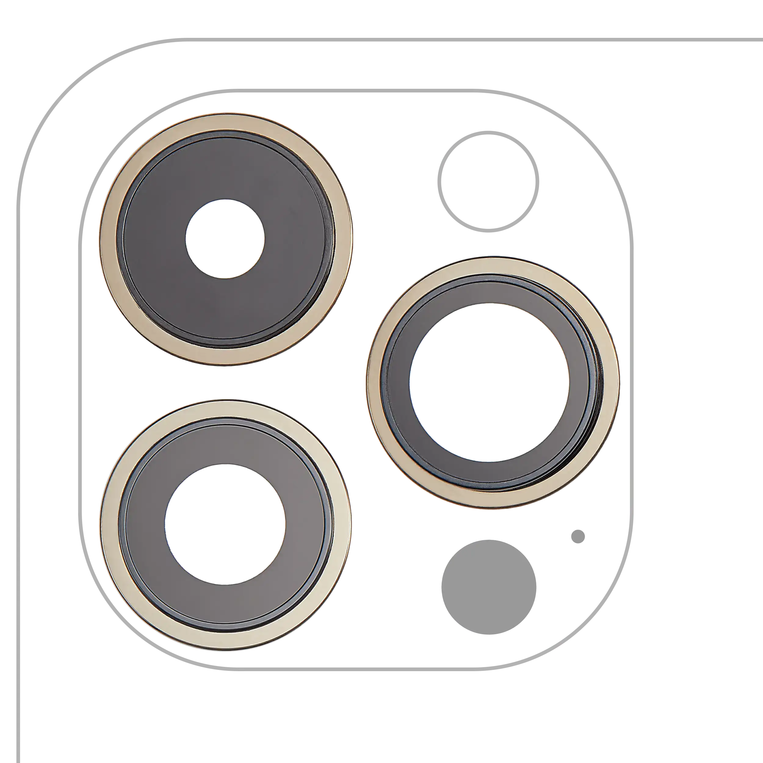 Rückkamera-Blendenring einzeln für iPhone 14 Pro / 14 Pro Max (3-teiliges Set) (Gold) (10er-Pack) – Bild 4