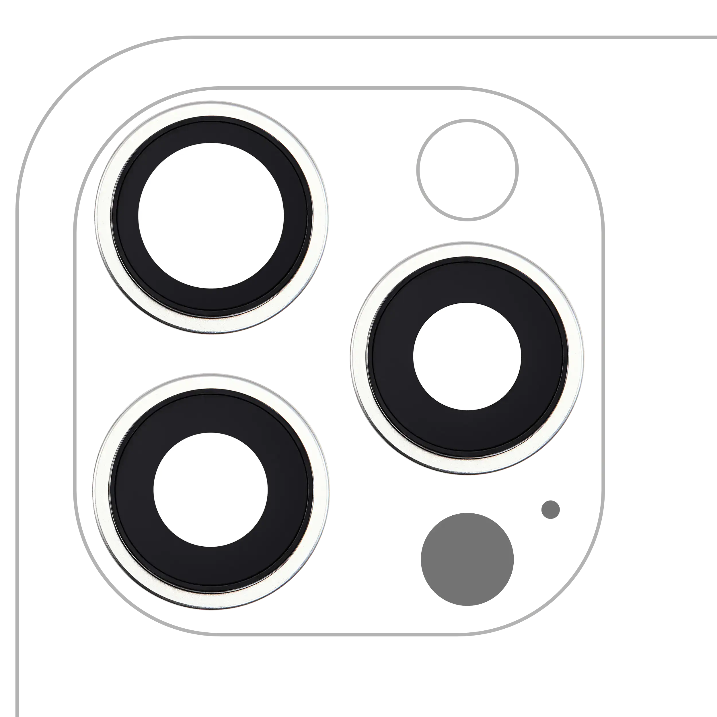Rückkamera-Blendenring einzeln für iPhone 16 Pro / 16 Pro Max (3-teiliges Set) (White Titanium) (10er-Pack) – Bild 4