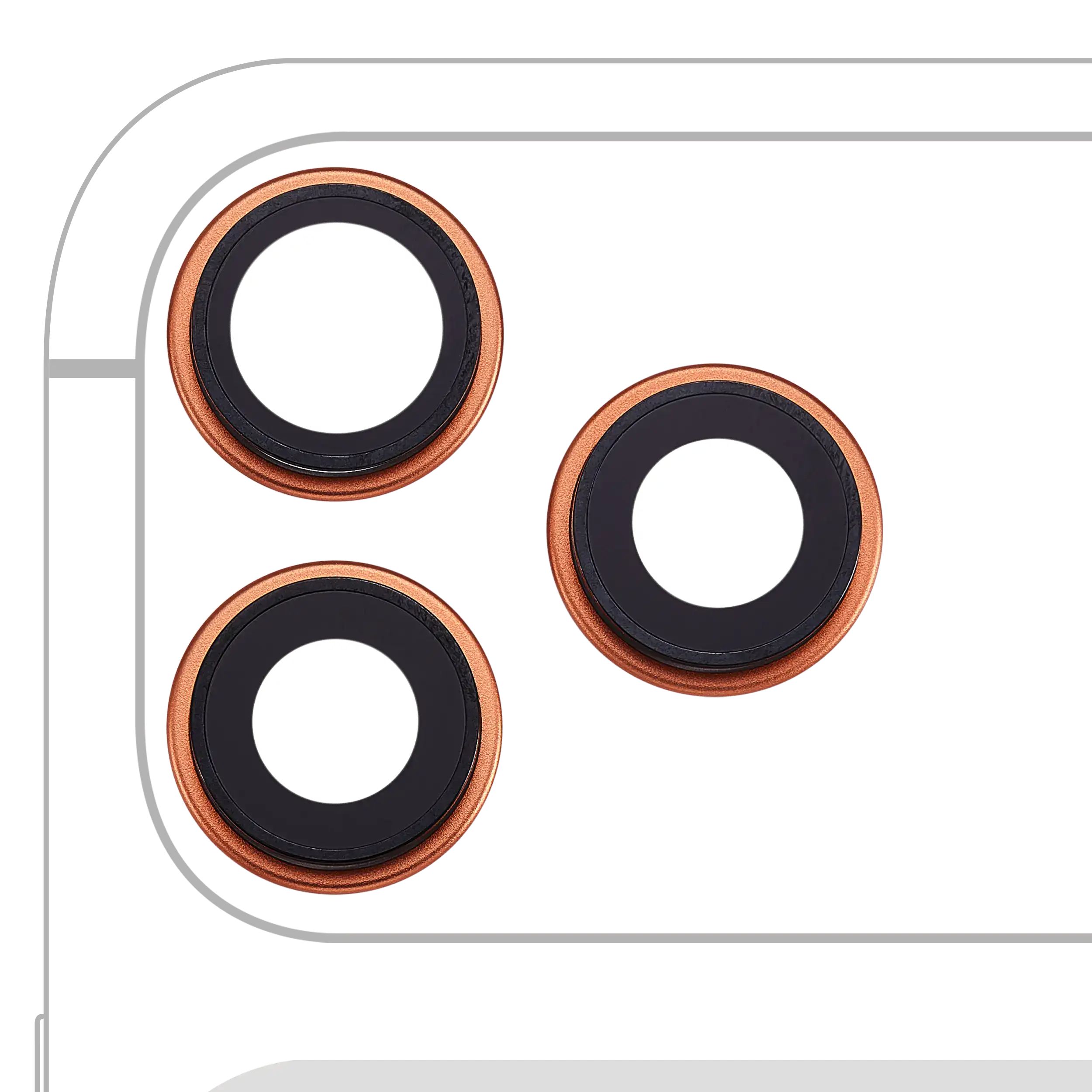 Rückkamera-Blendenring einzeln für iPhone 17 Pro / 17 Pro Max (3-teiliges Set) (Silver (Silber)) (10er-Pack) – Bild 2