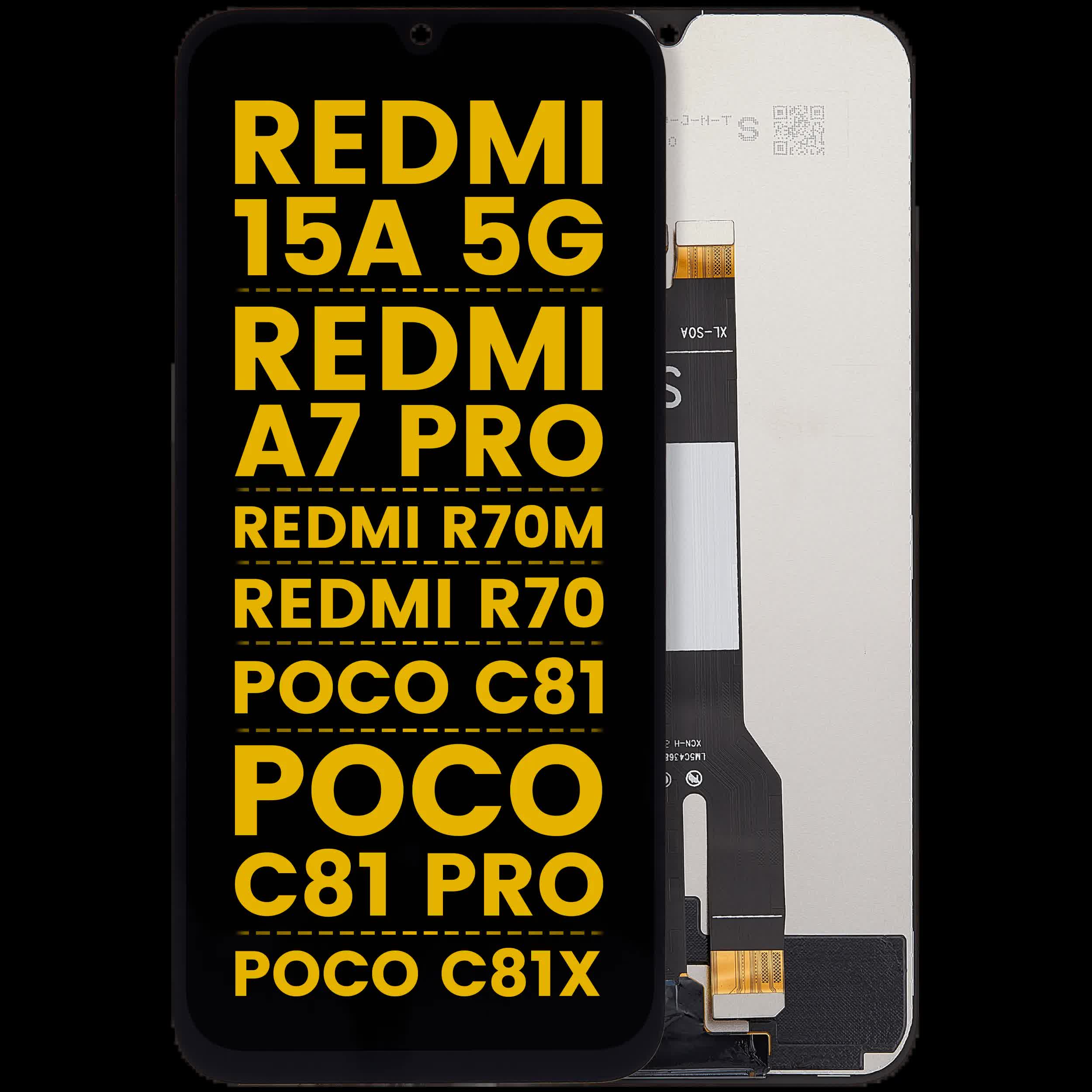 LCD Display ohne Rahmen für Xiaomi Redmi 15A 5G / Redmi A7 Pro / Poco C81 / Poco C81 Pro / Poco C81X / Redmi R70m / Redmi R70 (professionell aufgearbeitet) (All Co