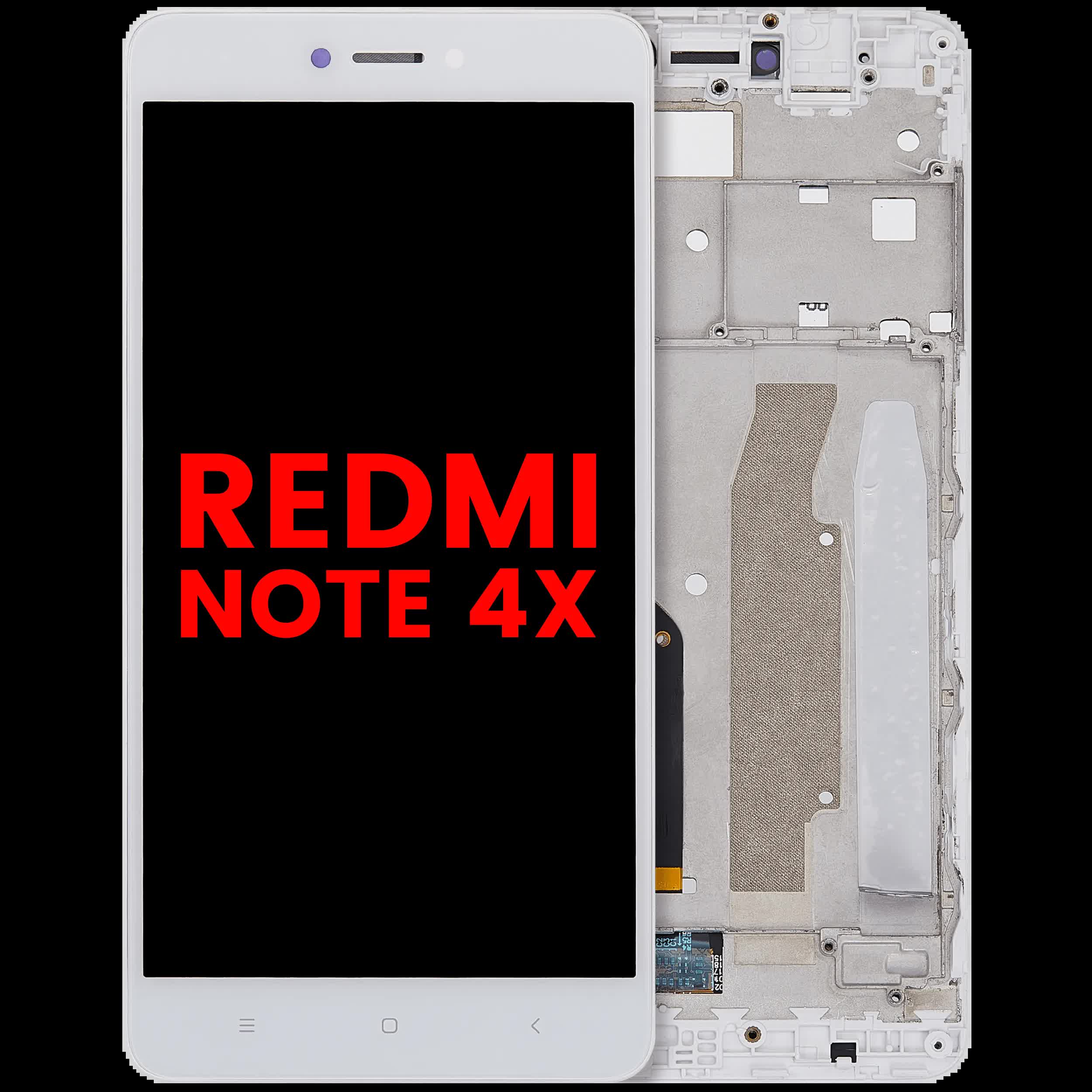 LCD Display mit Rahmen für Xiaomi Redmi Note 4x (Aftermarket Plus) (White (Weiß))