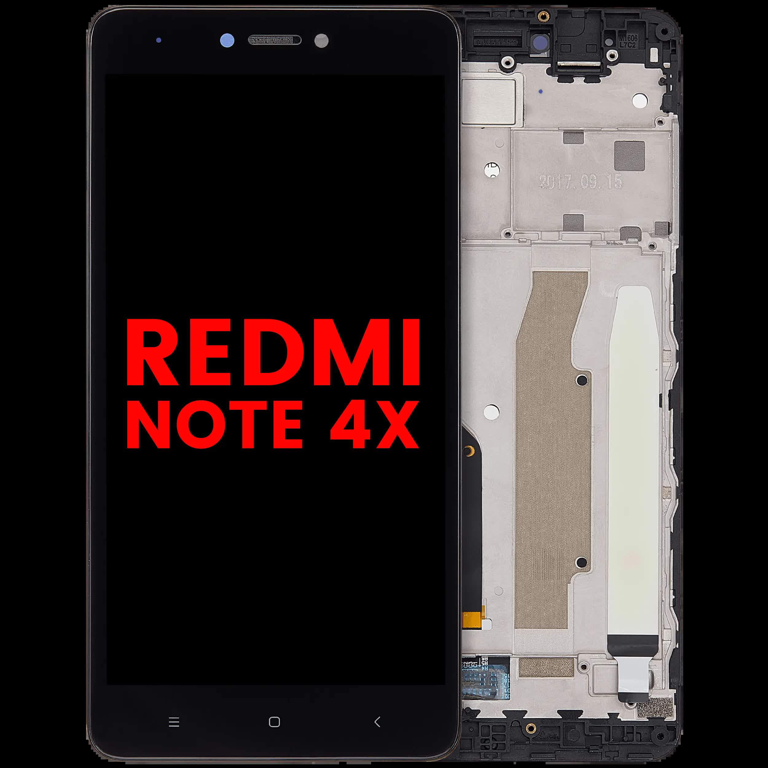LCD Display mit Rahmen für Xiaomi Redmi Note 4x (Aftermarket Plus) (Black (Schwarz))