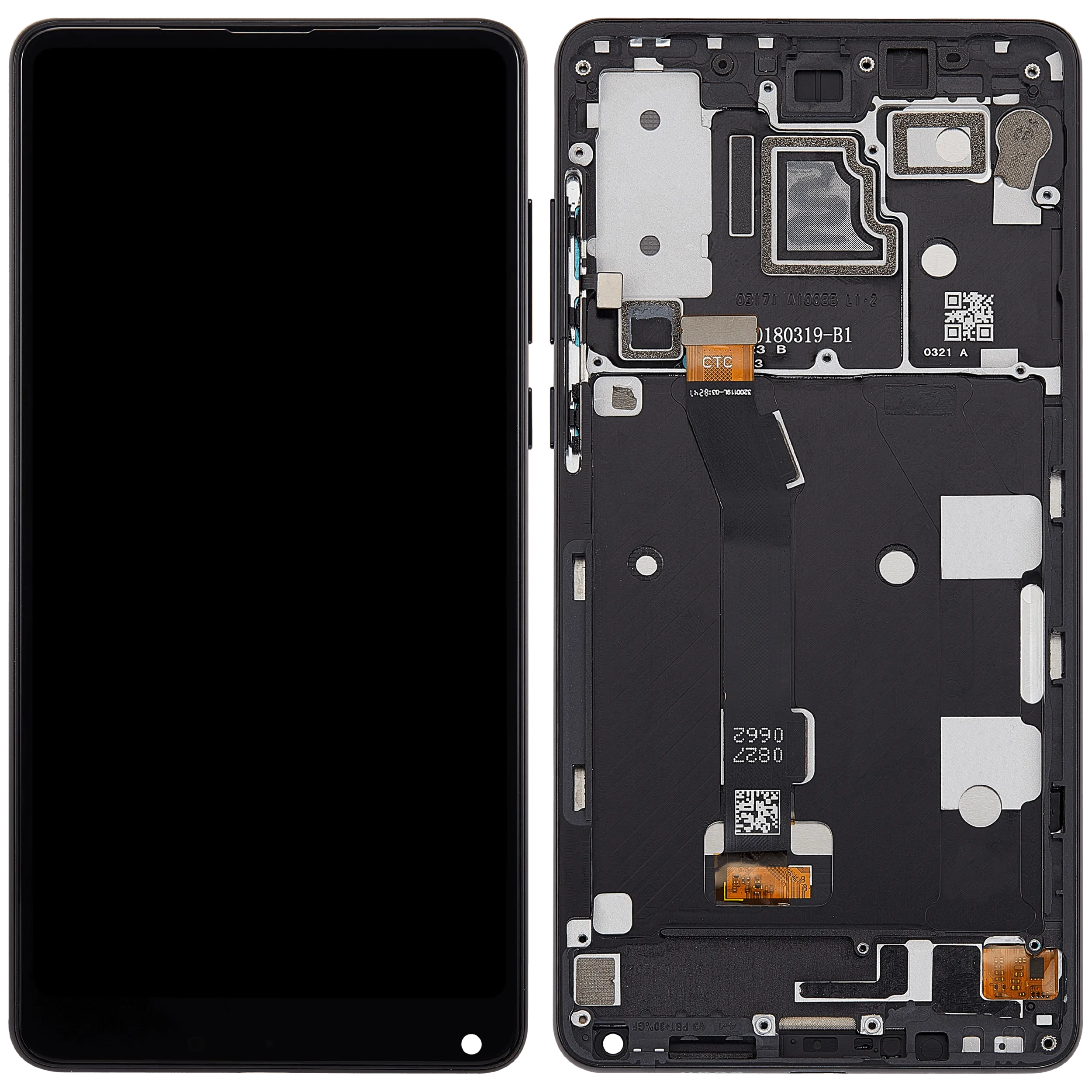 LCD Display mit Rahmen für Xiaomi Mi Mix 2S (Aftermarket Plus) (Black (Schwarz)) – Bild 2