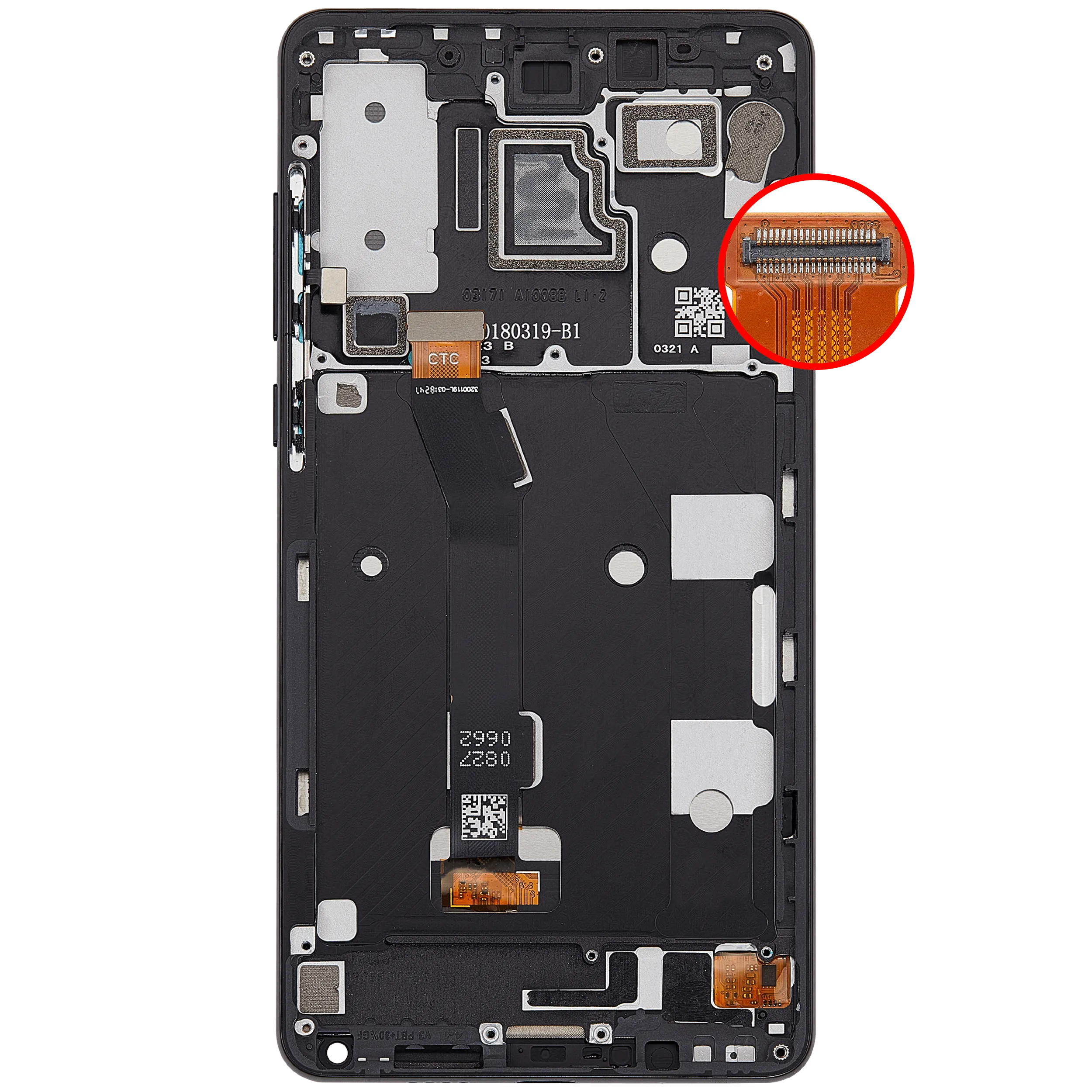 LCD Display mit Rahmen für Xiaomi Mi Mix 2S (Aftermarket Plus) (Black (Schwarz)) – Bild 4
