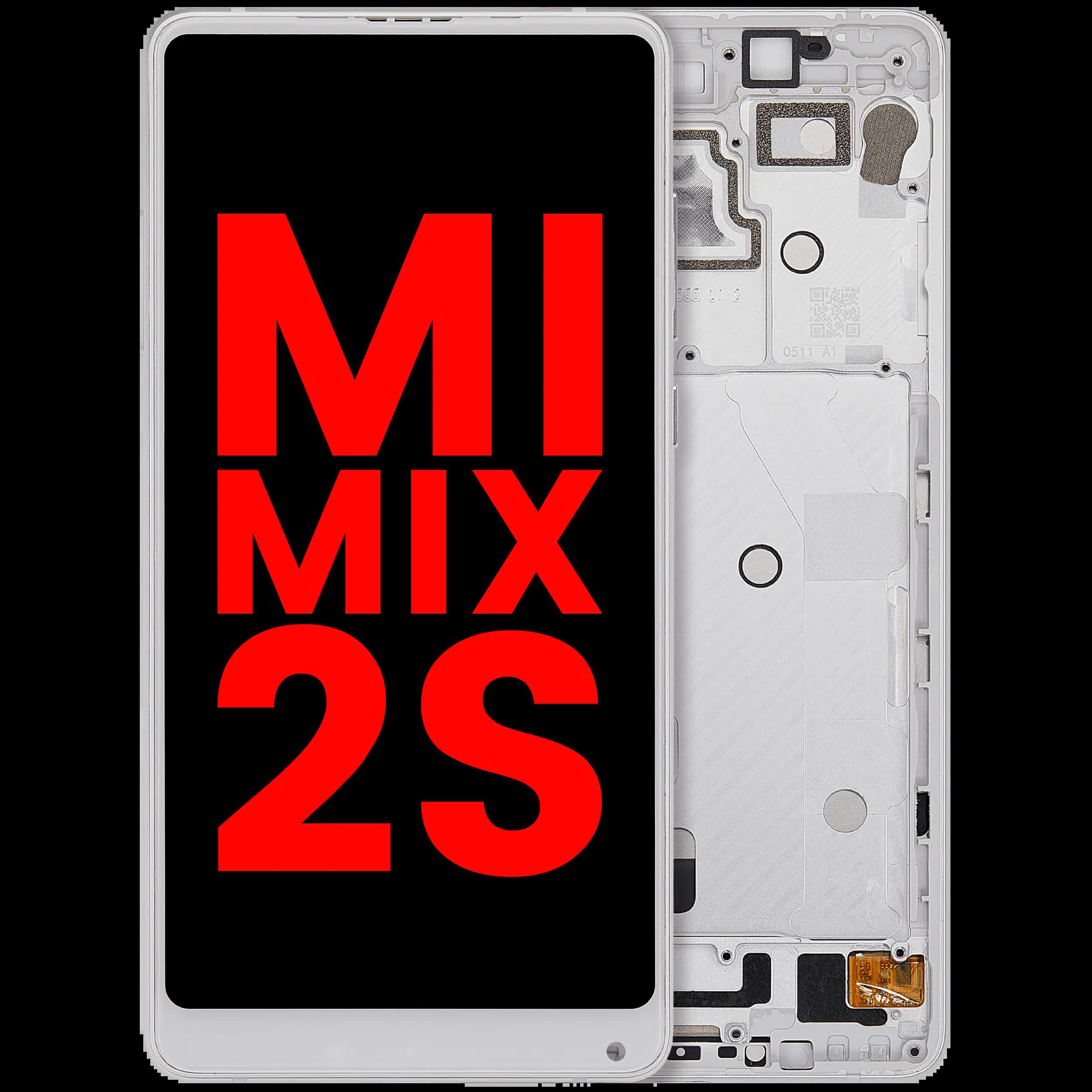LCD Display mit Rahmen für Xiaomi Mi Mix 2S (Aftermarket Plus) (White (Weiß))