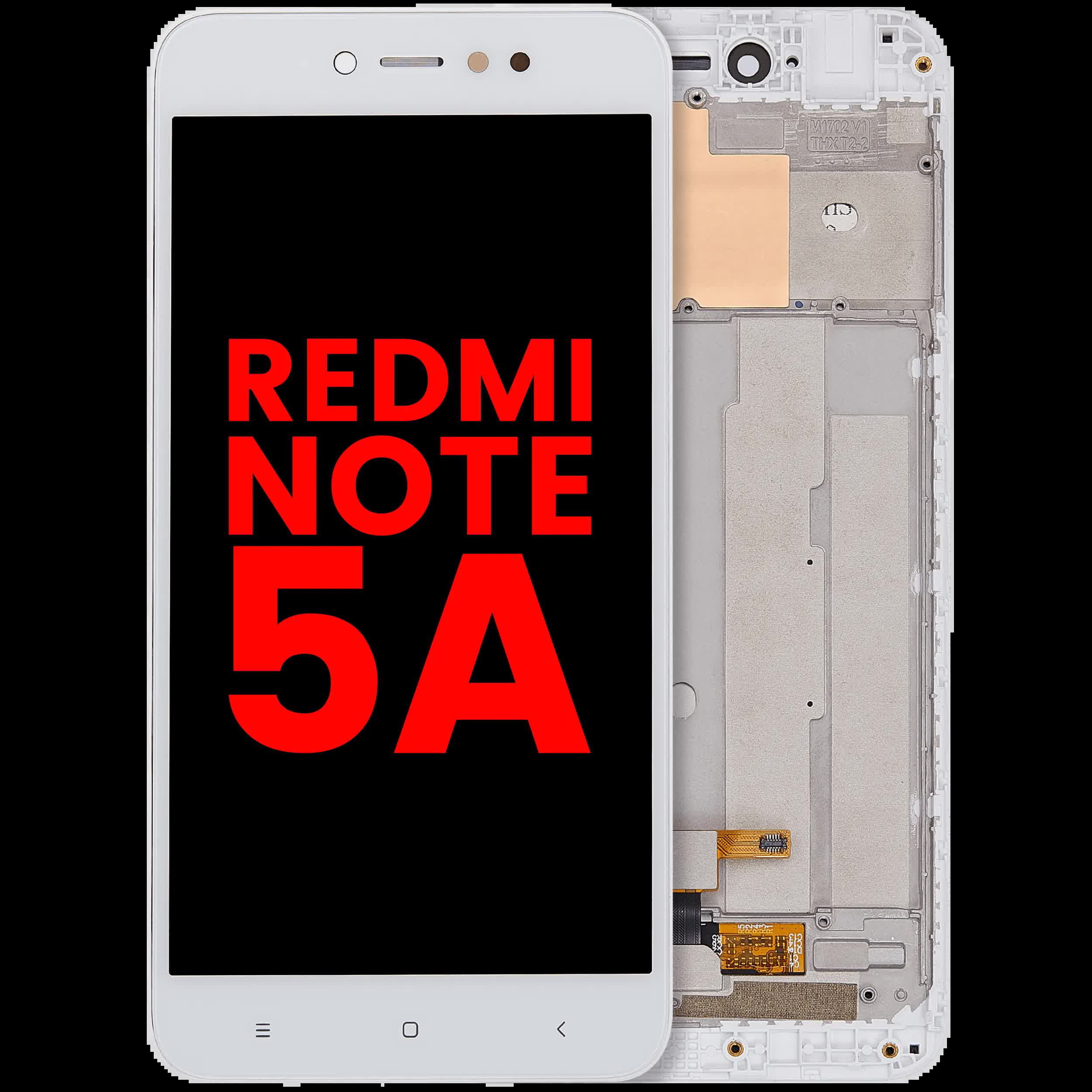 LCD Display mit Rahmen für Xiaomi Redmi Note 5A (Aftermarket Plus) (White (Weiß))