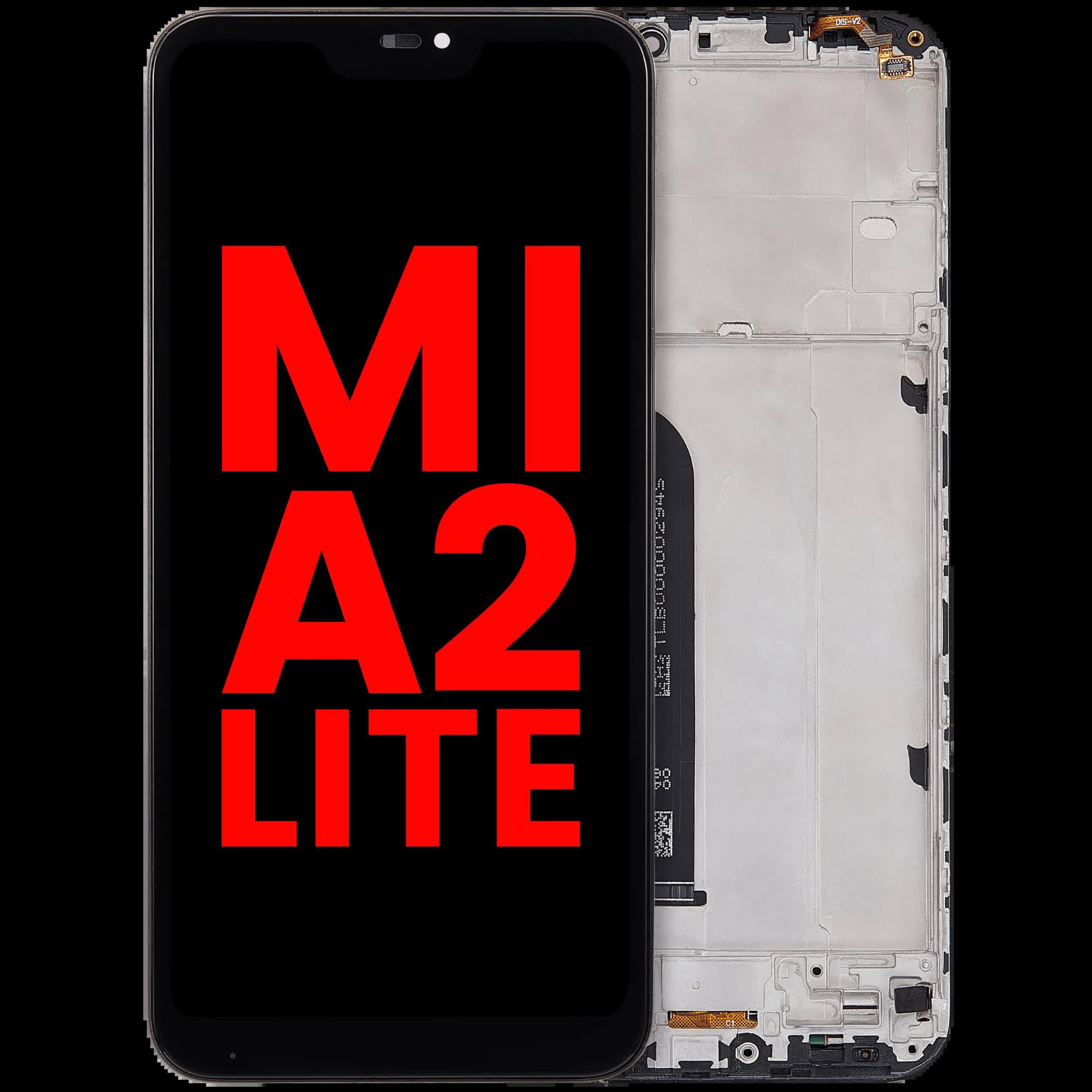 LCD Display mit Rahmen für Xiaomi Mi A2 Lite (Aftermarket Plus) (Black (Schwarz))
