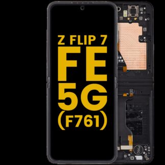 Inner OLED Display mit Rahmen für Samsung Galaxy Z Flip 7 FE 5G (F761) (US & International) (professionell aufgearbeitet) (Black (Schwarz))