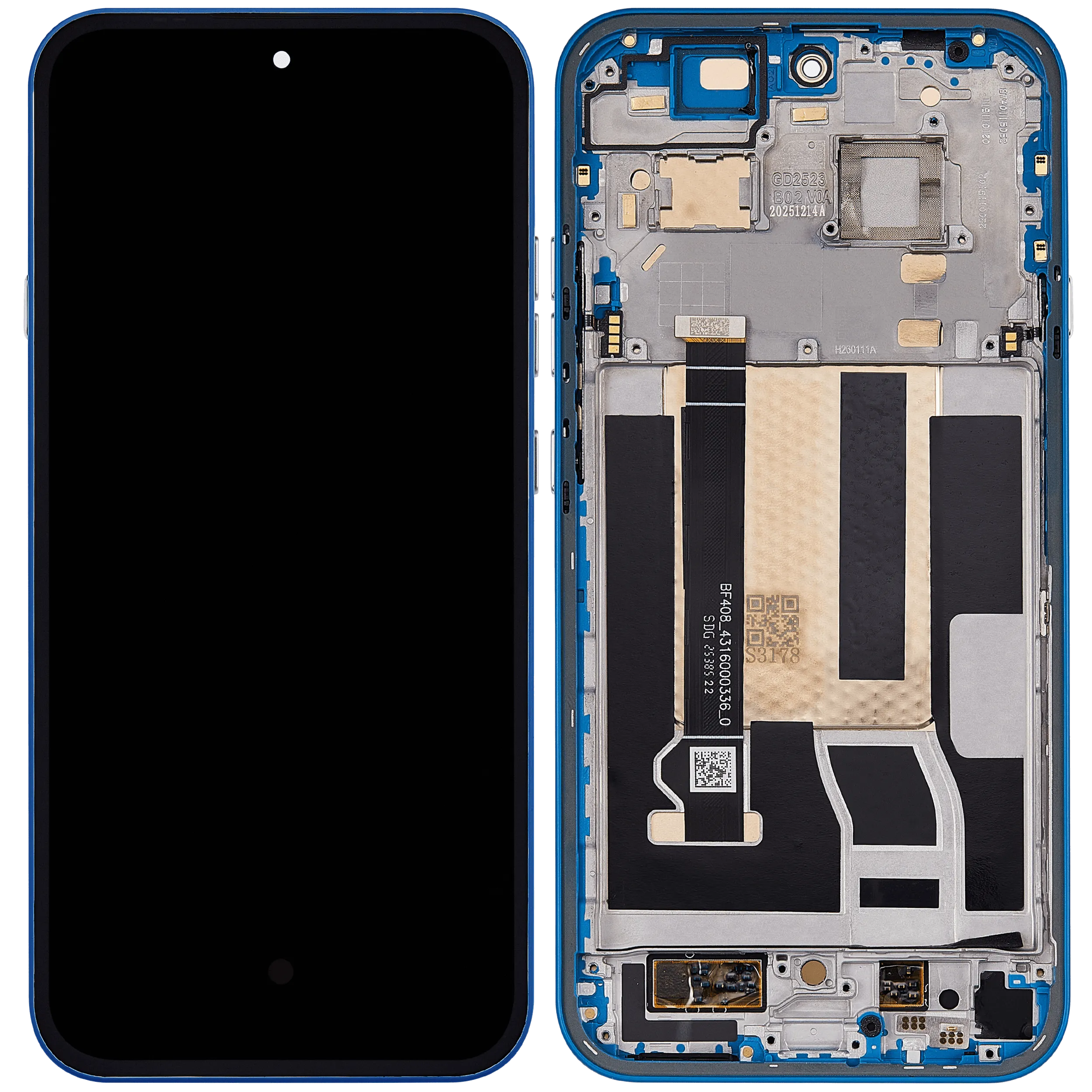 OLED Display mit Rahmen für Nothing Phone (4a) (professionell aufgearbeitet) (Blue (Blau)) – Bild 2