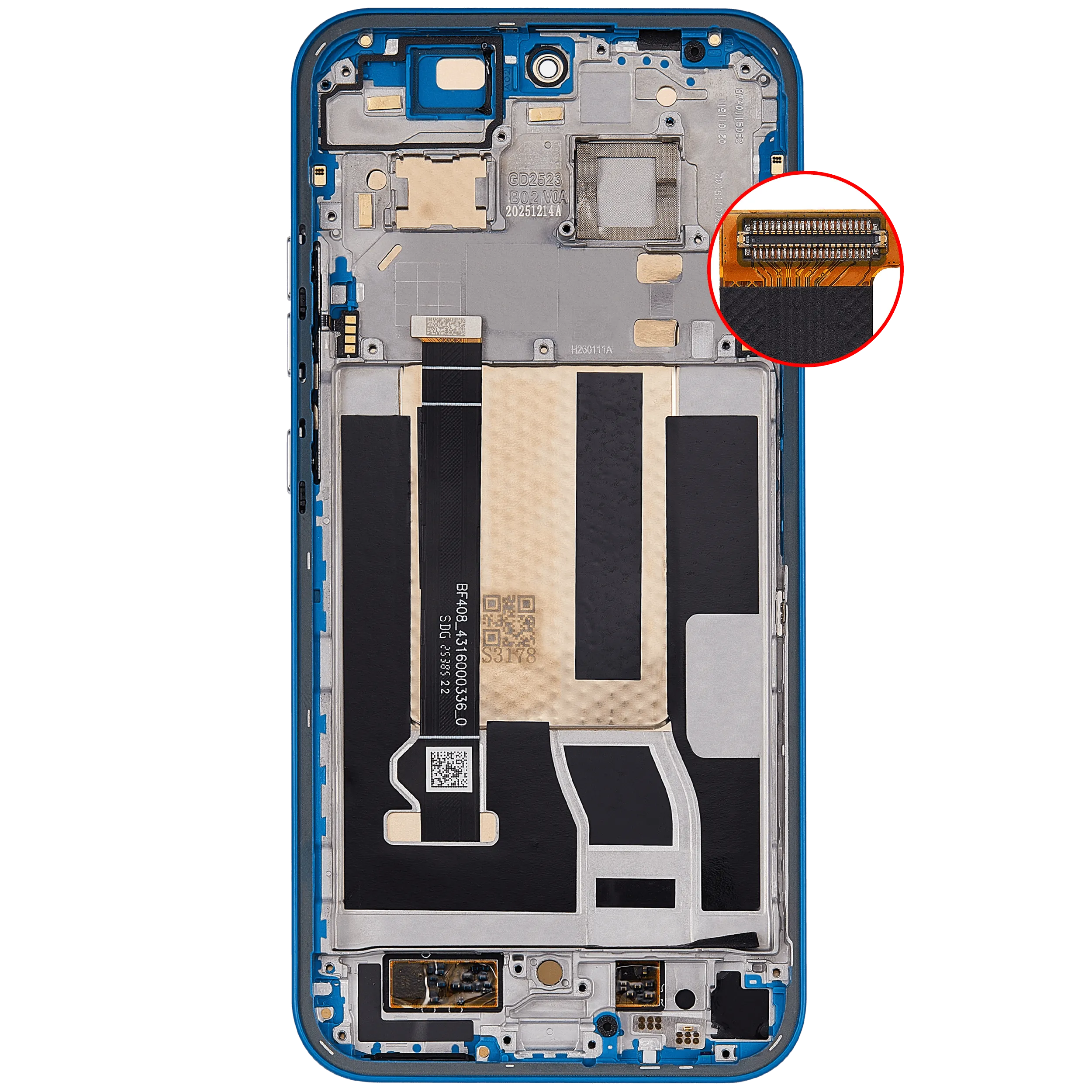 OLED Display mit Rahmen für Nothing Phone (4a) (professionell aufgearbeitet) (Blue (Blau)) – Bild 4