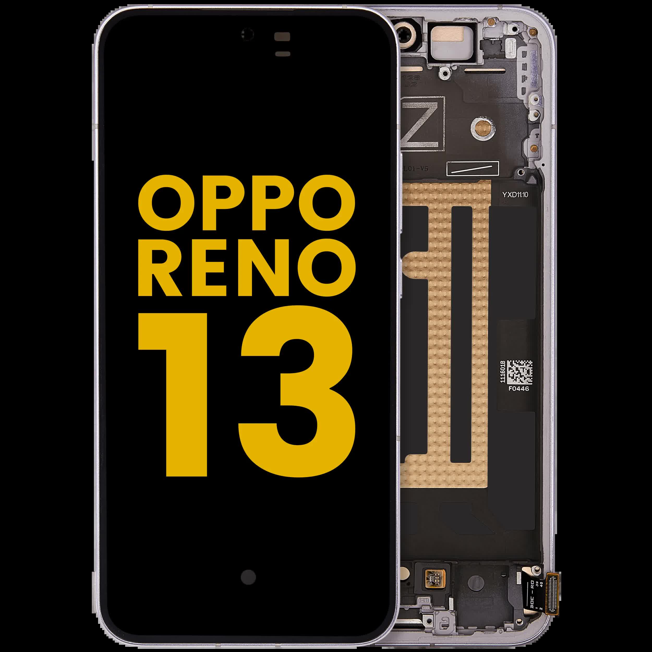 OLED Display mit Rahmen für OPPO Reno 13 (professionell aufgearbeitet) (Purple (Violett))