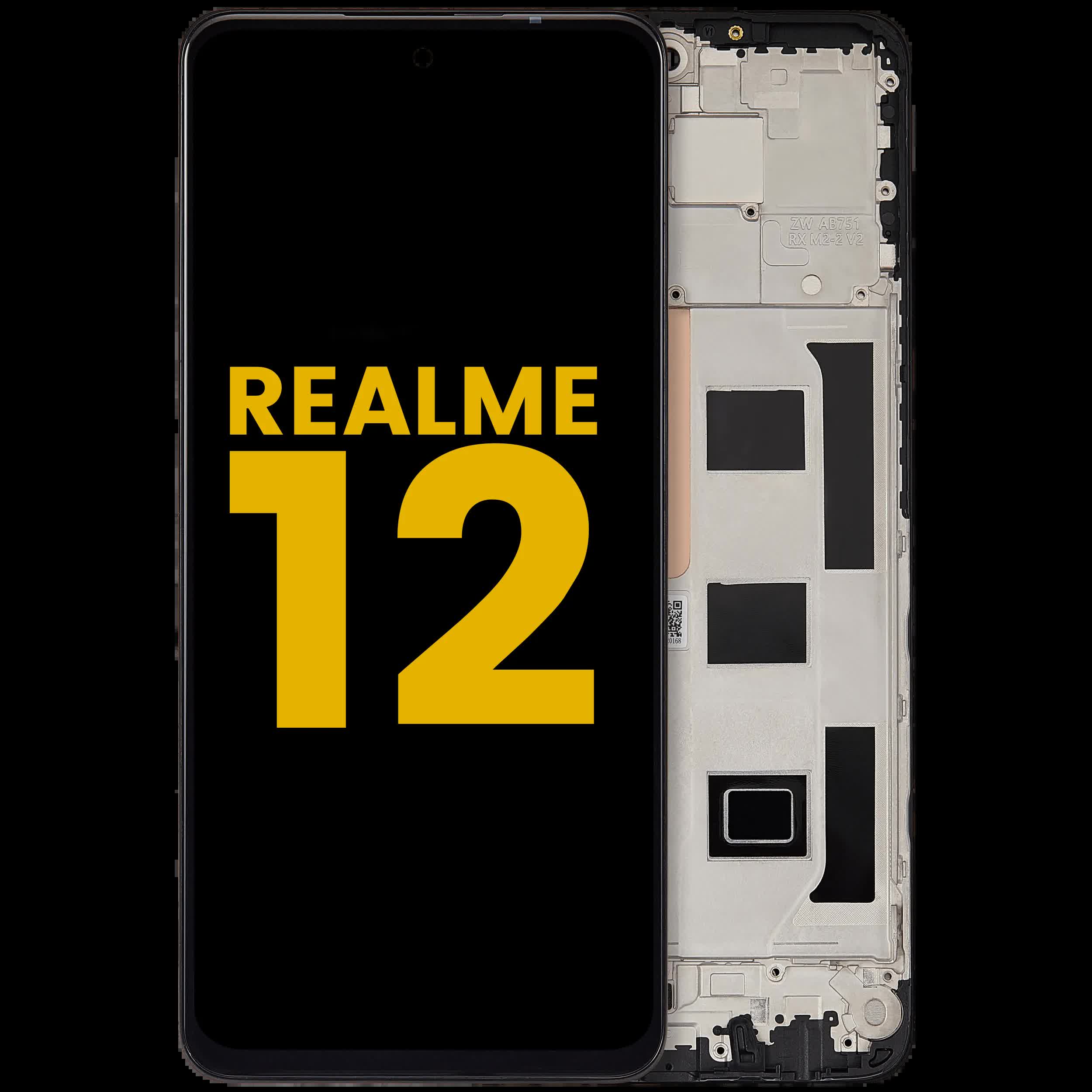 LCD Display mit Rahmen für Realme 12 5G (professionell aufgearbeitet)