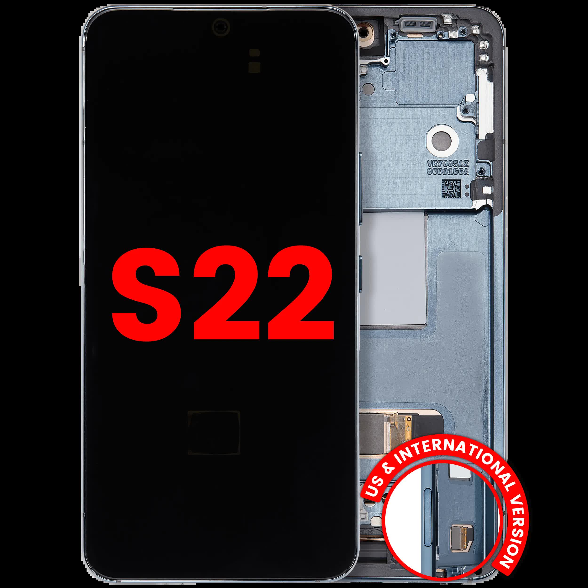 OLED Display mit Rahmen für Samsung Galaxy S22 5G (US & International) (Aftermarket Plus) (Green (Grün))