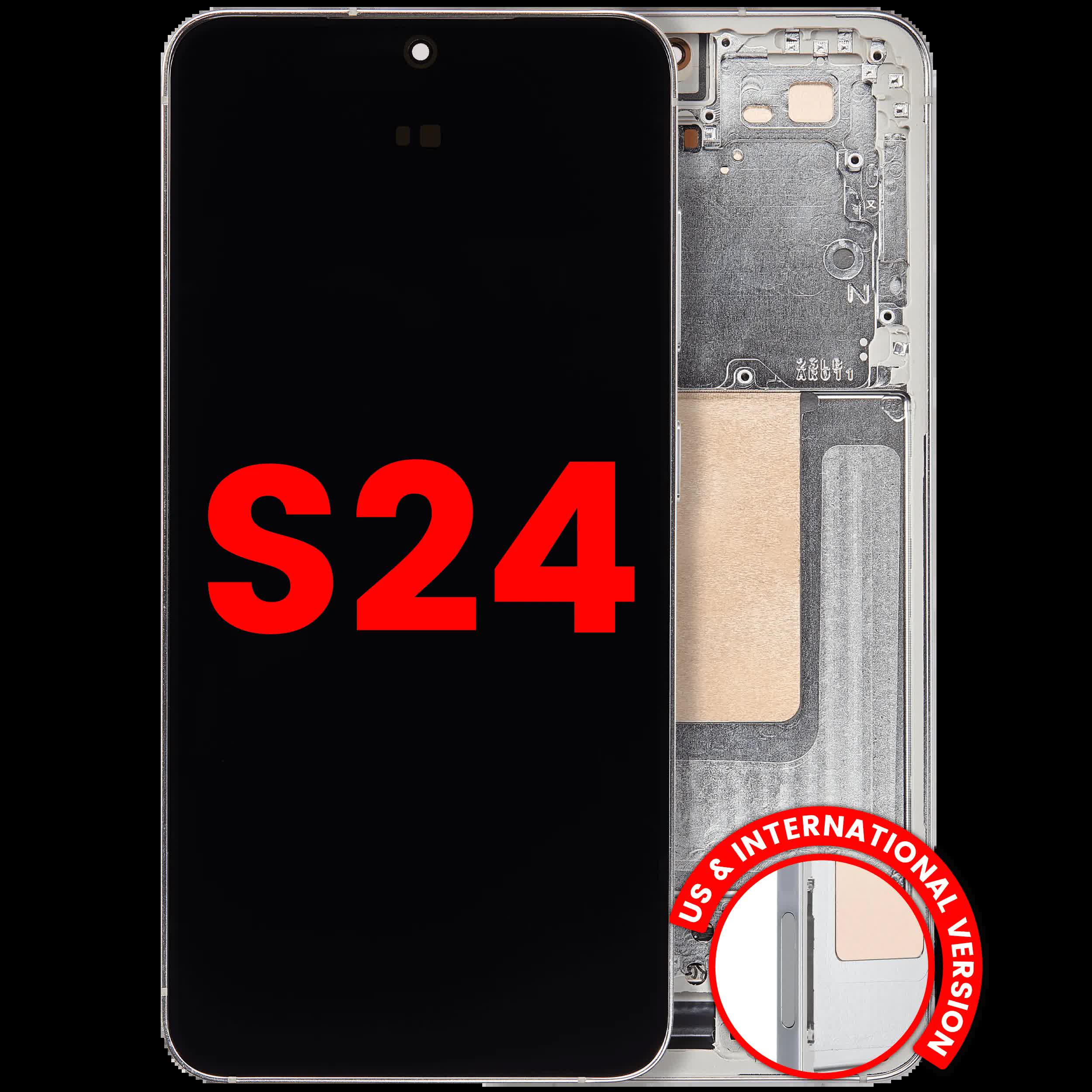 OLED Display mit Rahmen für Samsung Galaxy S24 5G (US & International Version) (Aftermarket Plus) (Jade Green)