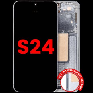 OLED Display mit Rahmen für Samsung Galaxy S24 5G (US & International Version) (Aftermarket Plus) (Sapphire Blue)