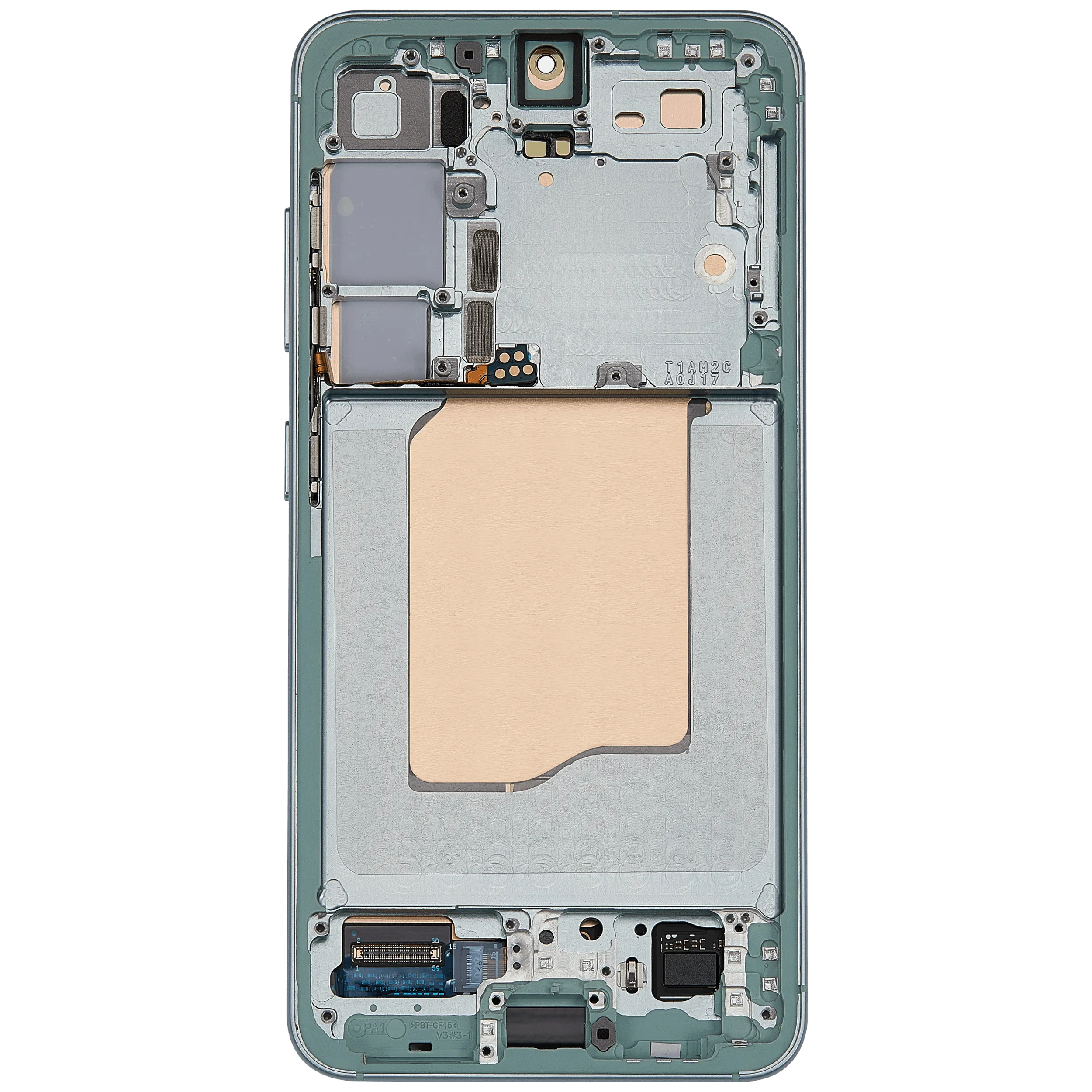OLED Display mit Rahmen für Samsung Galaxy S25 5G (US & International) (Aftermarket Plus) (Mint) – Bild 3