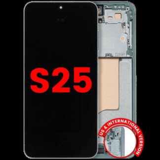 OLED Display mit Rahmen für Samsung Galaxy S25 5G (US & International) (Aftermarket Plus) (Mint)