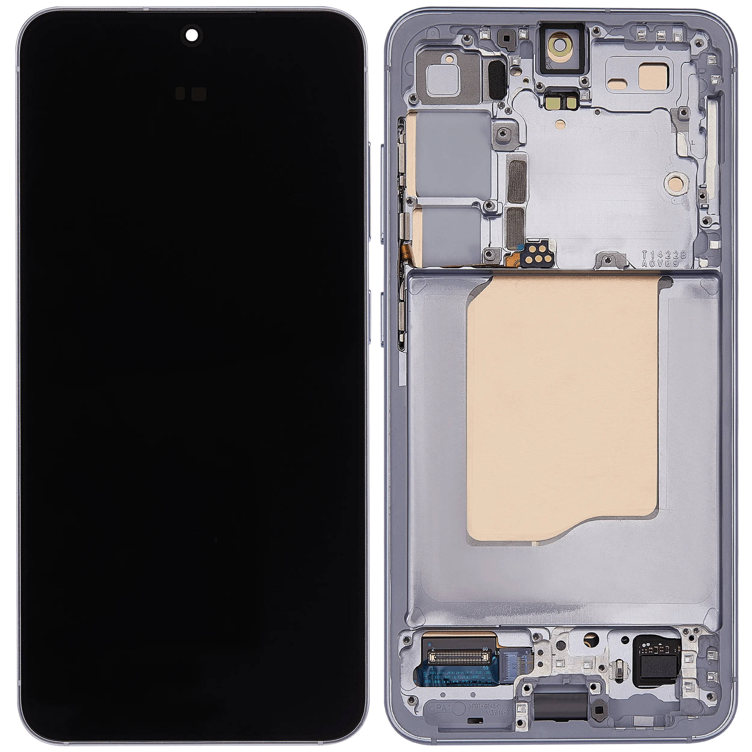 OLED Display mit Rahmen für Samsung Galaxy S25 5G (US & International) (Aftermarket Plus) (Icy Blue) – Bild 4