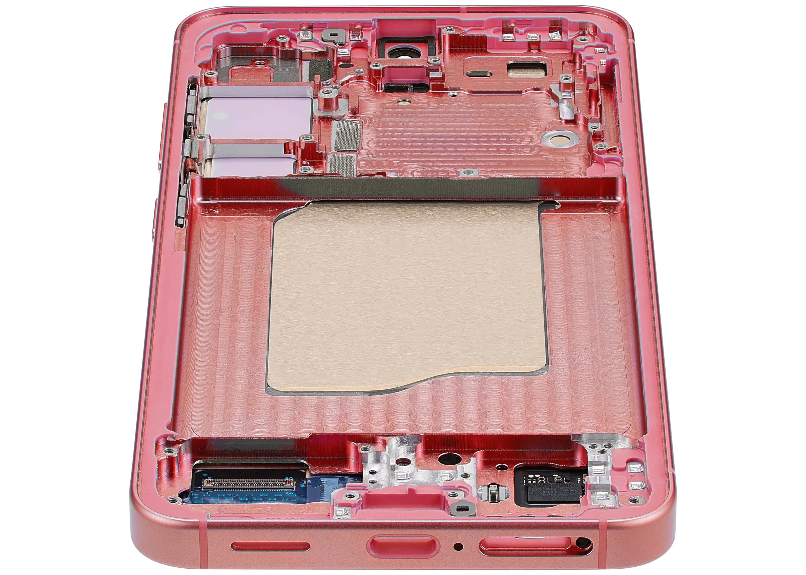 OLED Display mit Rahmen für Samsung Galaxy S25 5G (US & International) (Aftermarket Plus) (Coral Red) – Bild 2