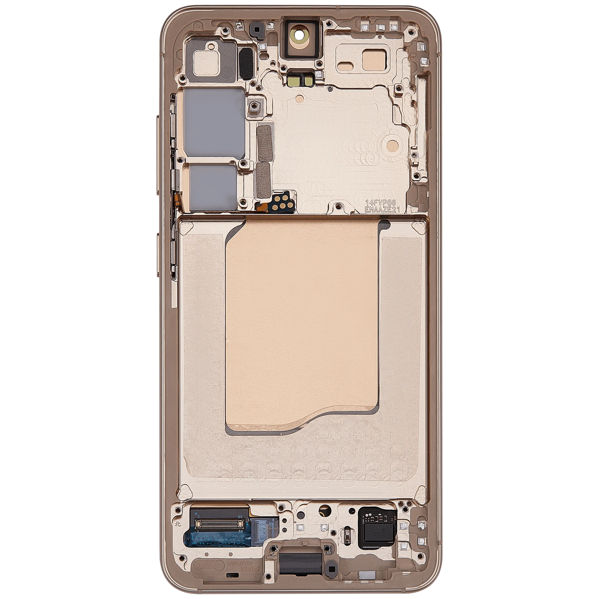 OLED Display mit Rahmen für Samsung Galaxy S25 5G (US & International) (Aftermarket Plus) (Pink Gold) – Bild 3