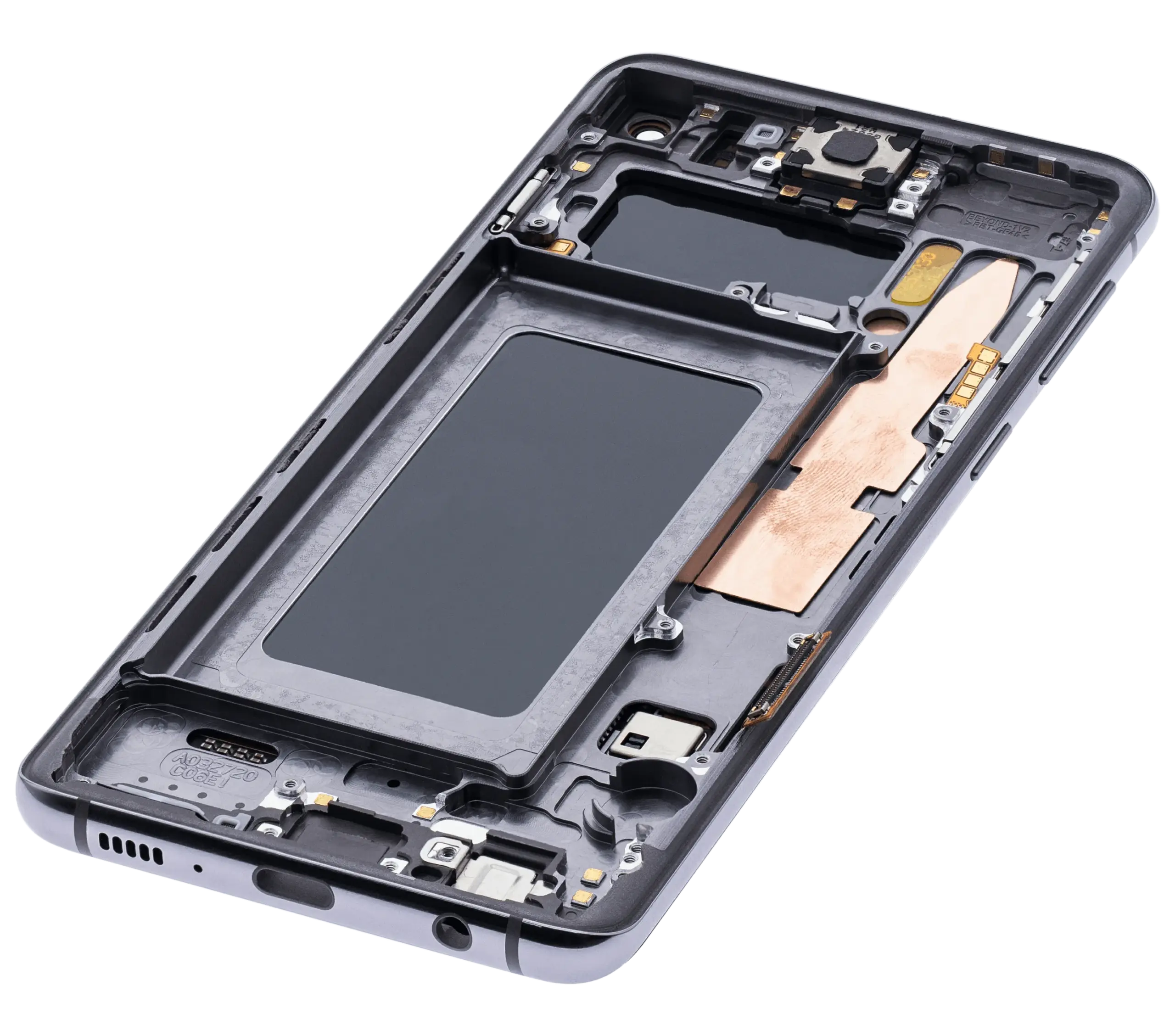 OLED Display mit Rahmen für Samsung Galaxy S10 (Aftermarket Plus) (Prism / Ceramic Black) – Bild 3