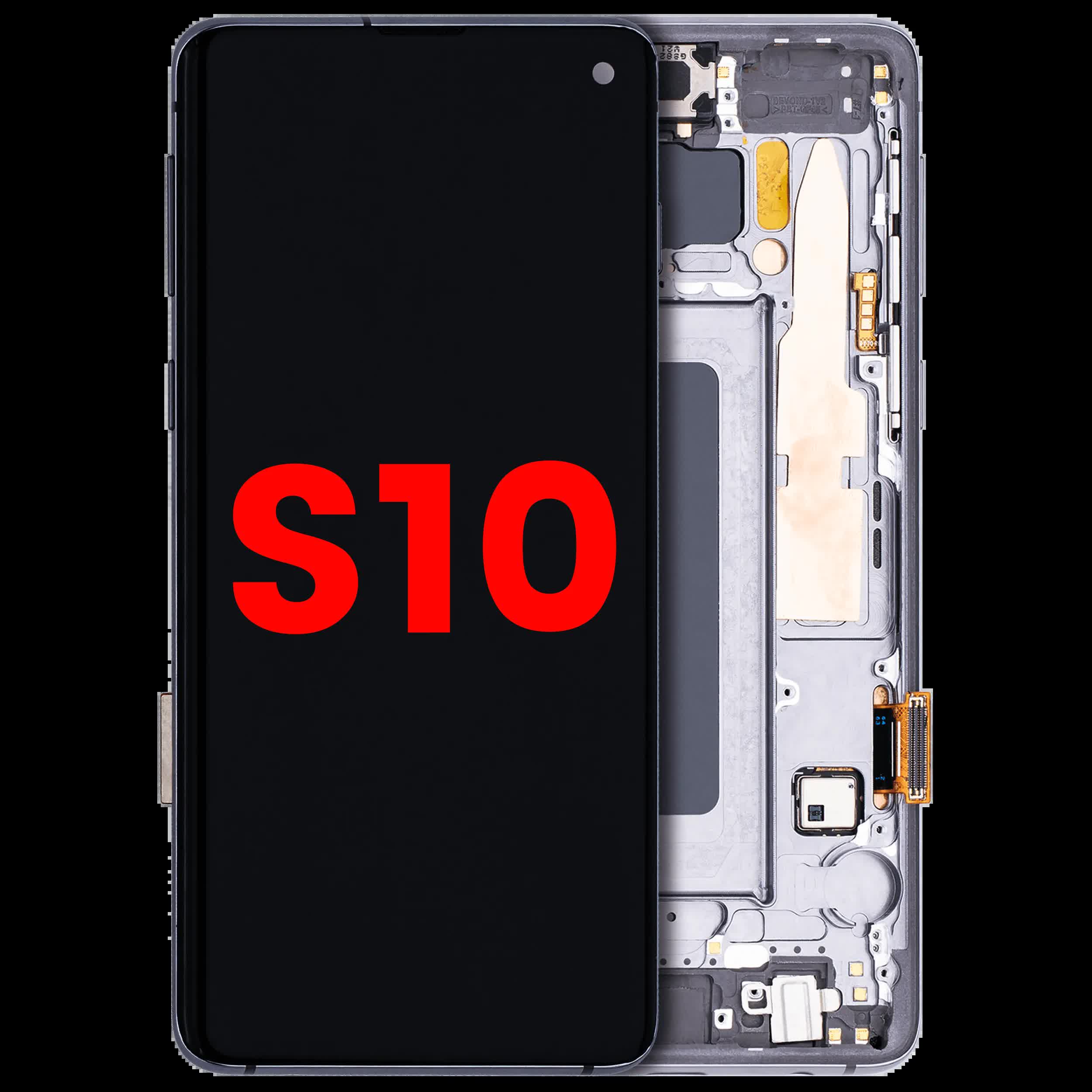 OLED Display mit Rahmen für Samsung Galaxy S10 (Aftermarket Plus) (Prism / Ceramic Black)