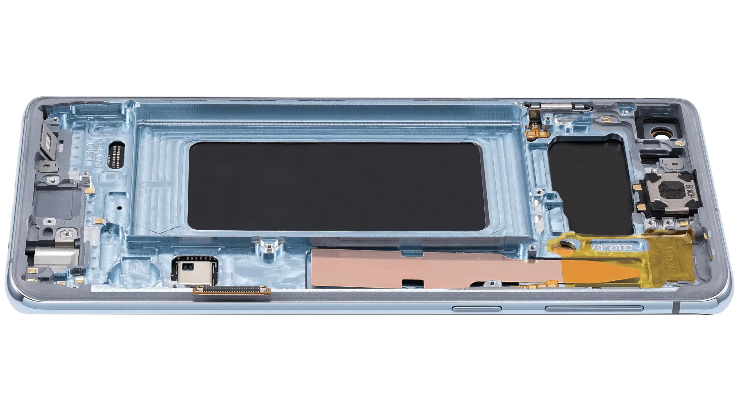 OLED Display mit Rahmen für Samsung Galaxy S10 (Aftermarket Plus) (Prism Blue) – Bild 4