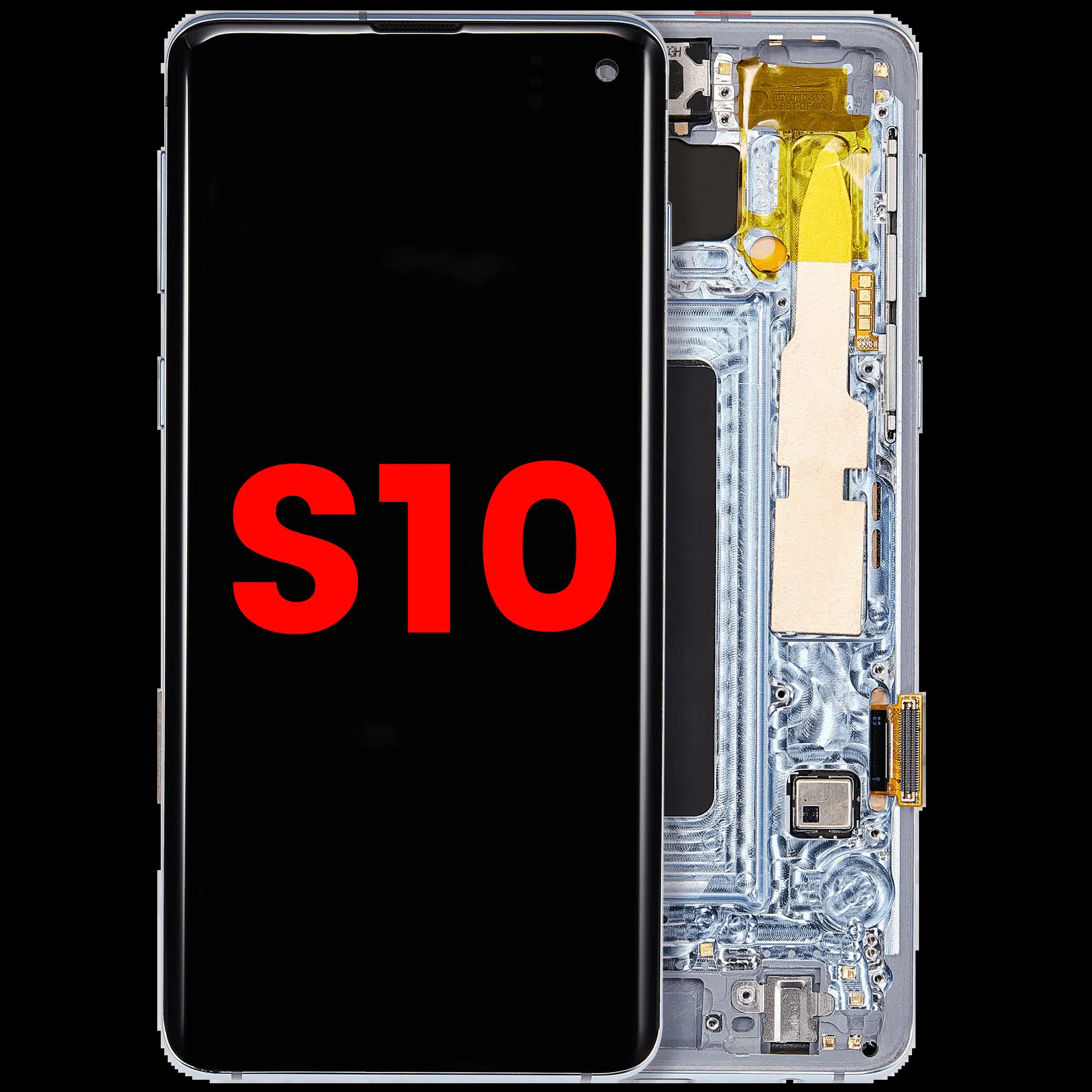 OLED Display mit Rahmen für Samsung Galaxy S10 (Aftermarket Plus) (Prism Blue)