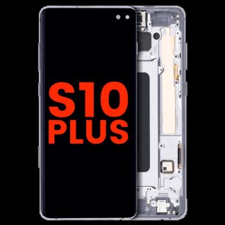 OLED Display mit Rahmen für Samsung Galaxy S10 Plus (Aftermarket Plus) (Prism / Ceramic Black)