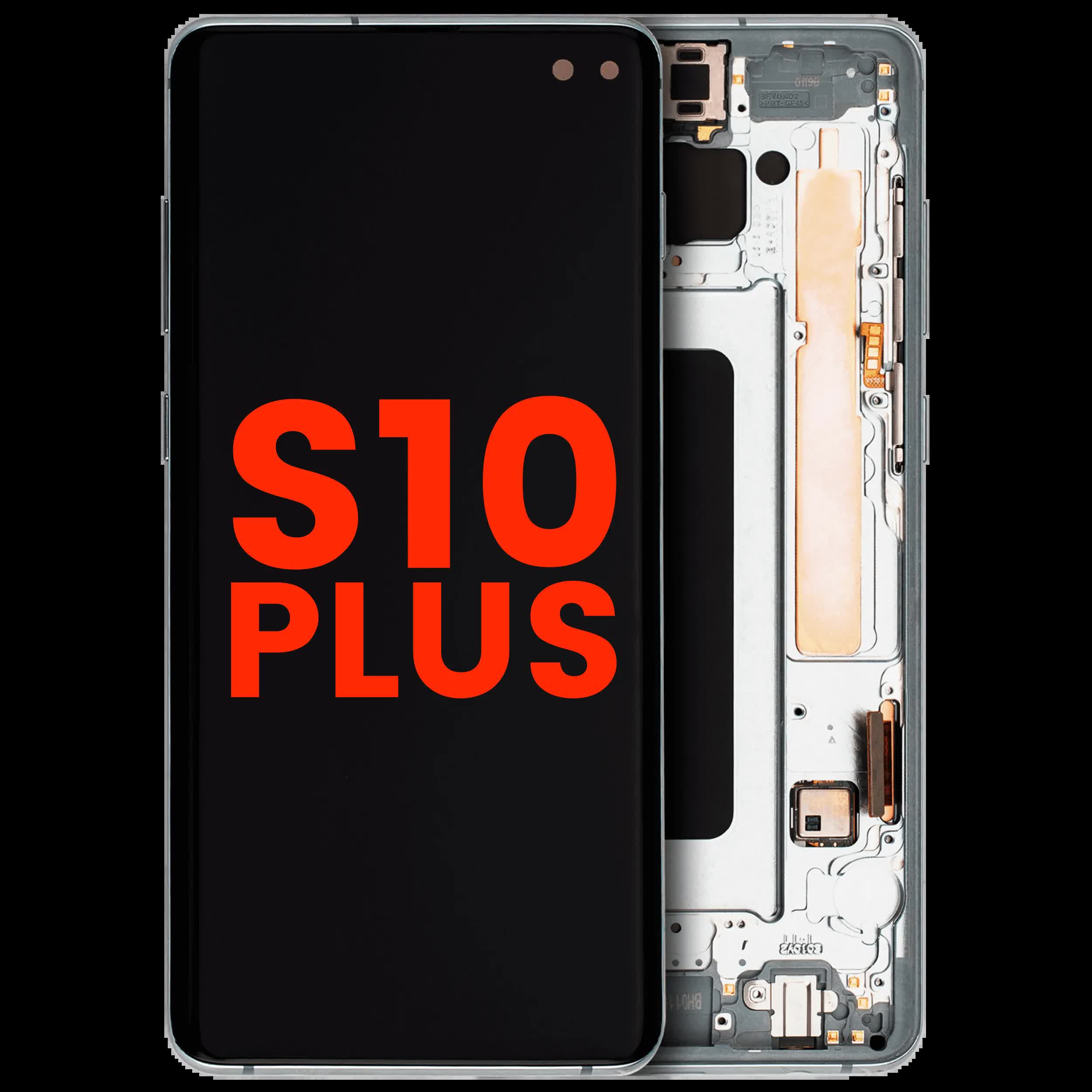 OLED Display mit Rahmen für Samsung Galaxy S10 Plus (Aftermarket Plus) (Prism Green)