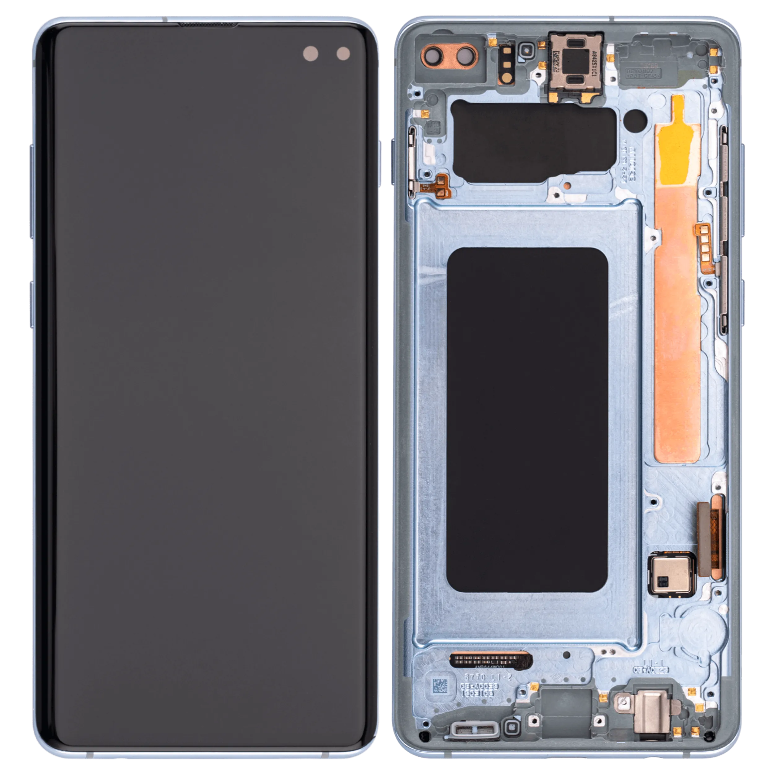 OLED Display mit Rahmen für Samsung Galaxy S10 Plus (Aftermarket Plus) (Prism Blue) – Bild 2