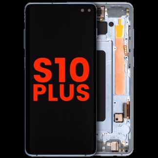 OLED Display mit Rahmen für Samsung Galaxy S10 Plus (Aftermarket Plus) (Prism Blue)