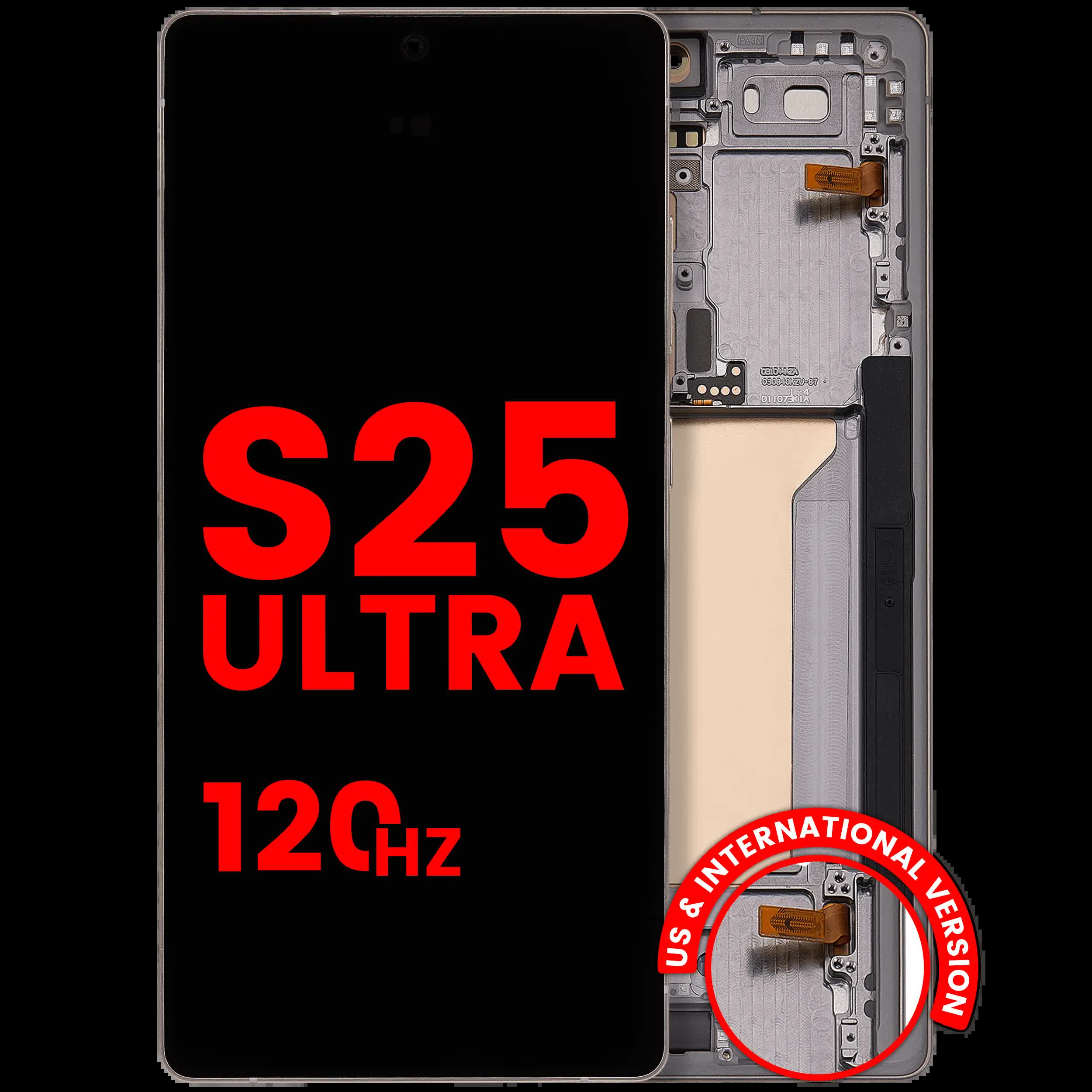 OLED Display mit Rahmen für Samsung Galaxy S25 Ultra 5G (US & International) (Aftermarket Pro) (120Hz) (Titanium Pink Gold / Jade Green / Grey)