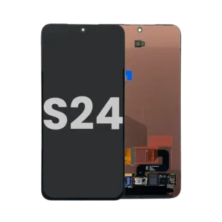 OLED Display mit Rahmen für Samsung Galaxy S24 5G (US & International Version) (Aftermarket Plus) (Sandstone Orange)