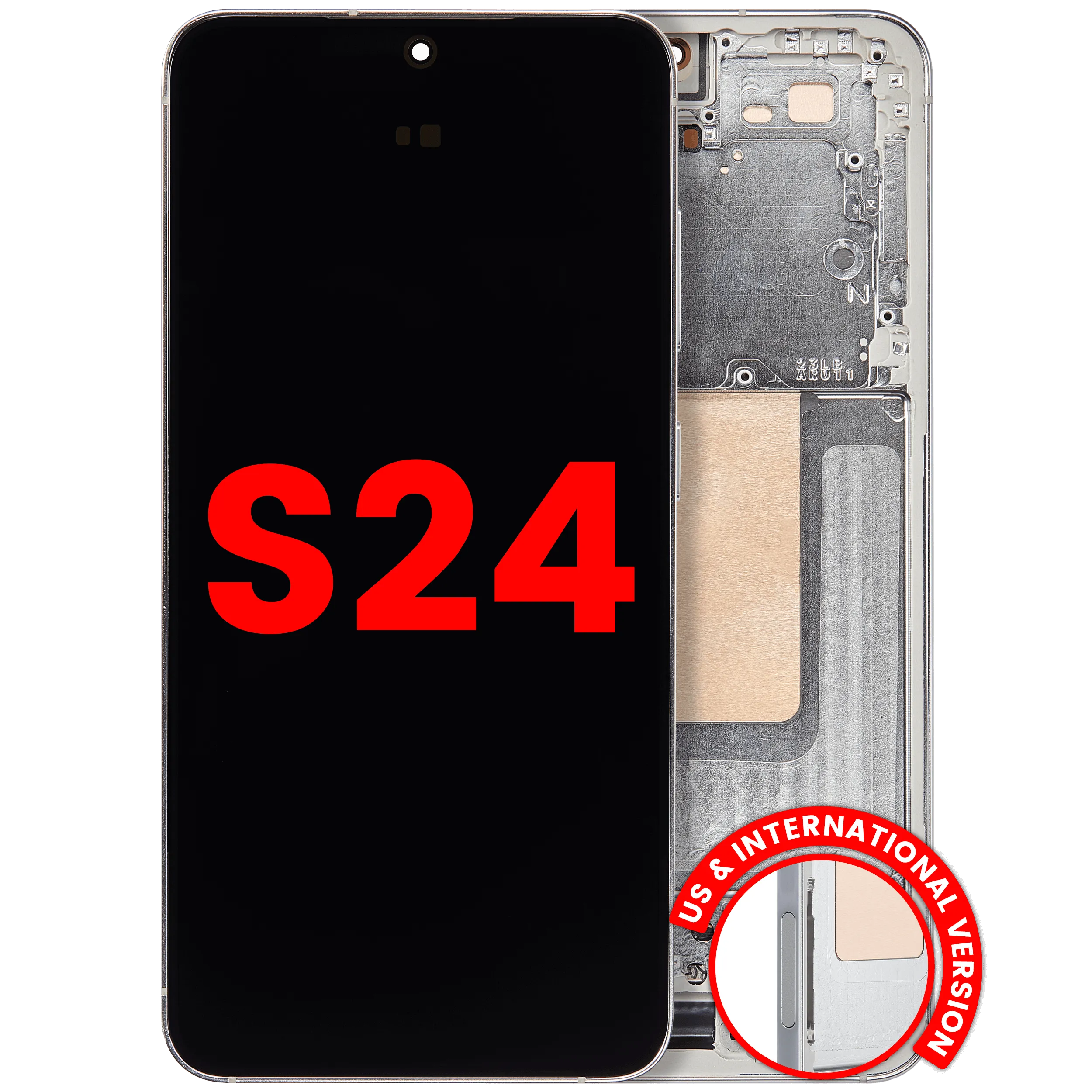 OLED Display mit Rahmen für Samsung Galaxy S24 5G (US & International Version) (Aftermarket Plus) (Sandstone Orange) – Bild 4