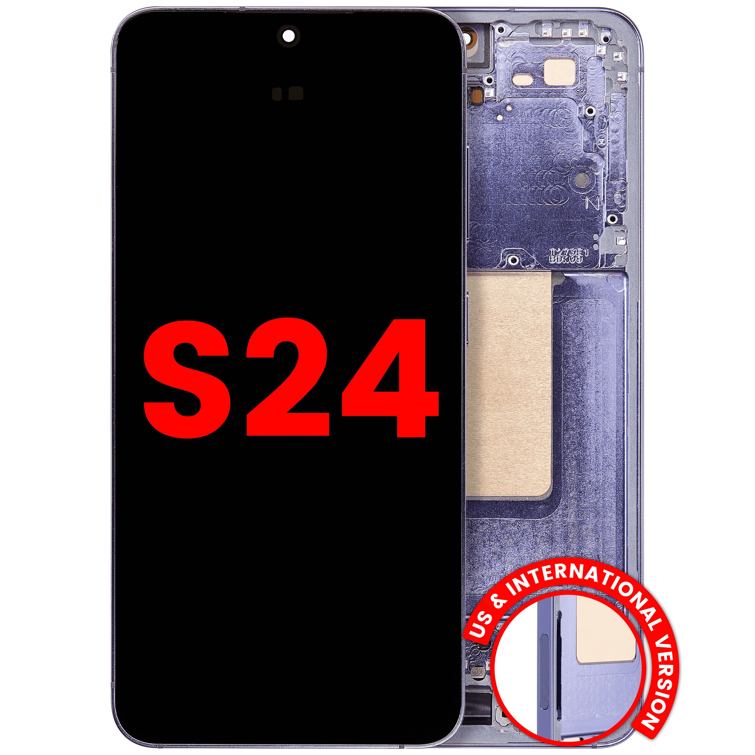 OLED Display mit Rahmen für Samsung Galaxy S24 5G (US & International Version) (Aftermarket Plus) (Sandstone Orange) – Bild 5