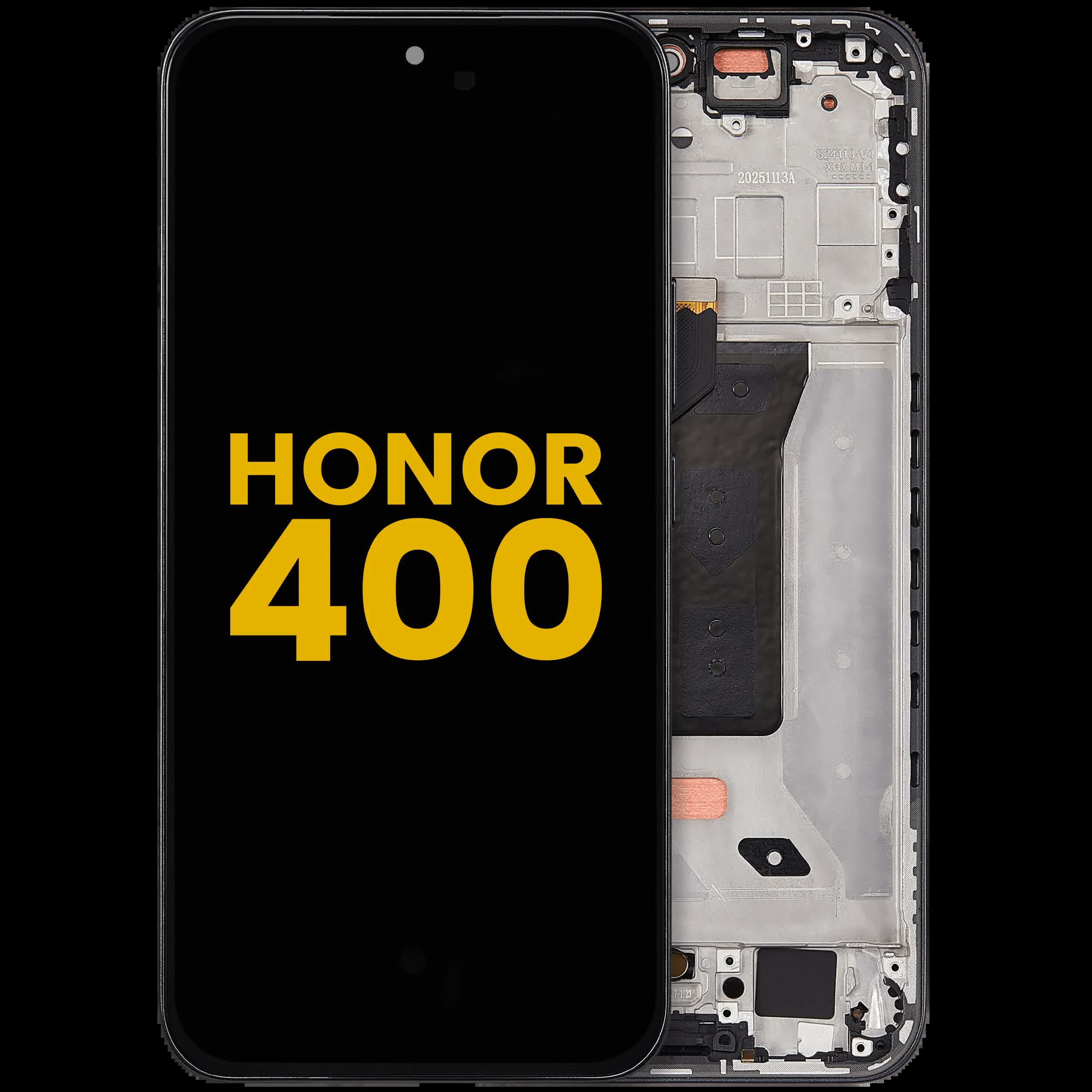 OLED Display mit Rahmen für Honor 400 (professionell aufgearbeitet) (Midnight Black (Schwarz))