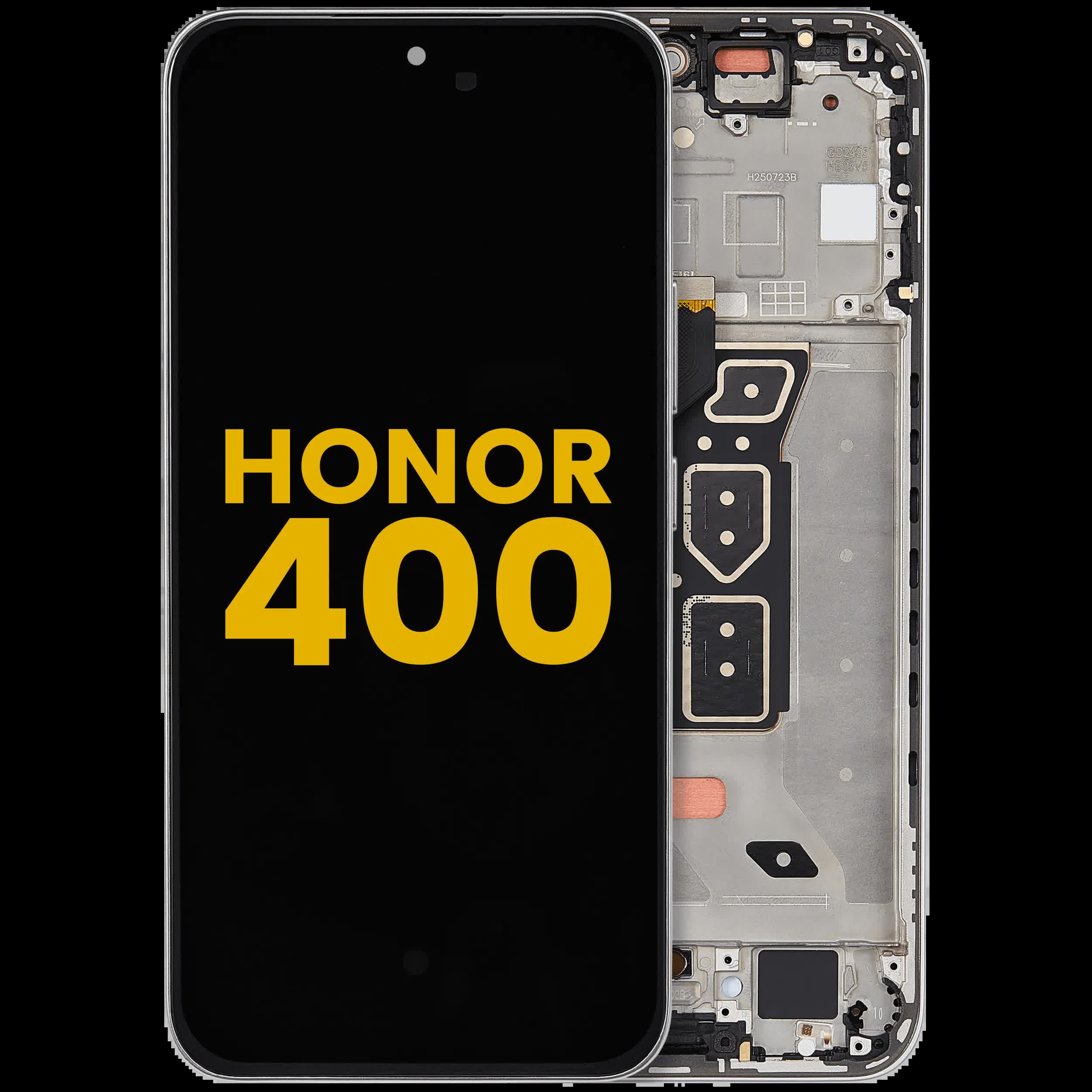 OLED Display mit Rahmen für Honor 400 (professionell aufgearbeitet) (Meteor Silver)