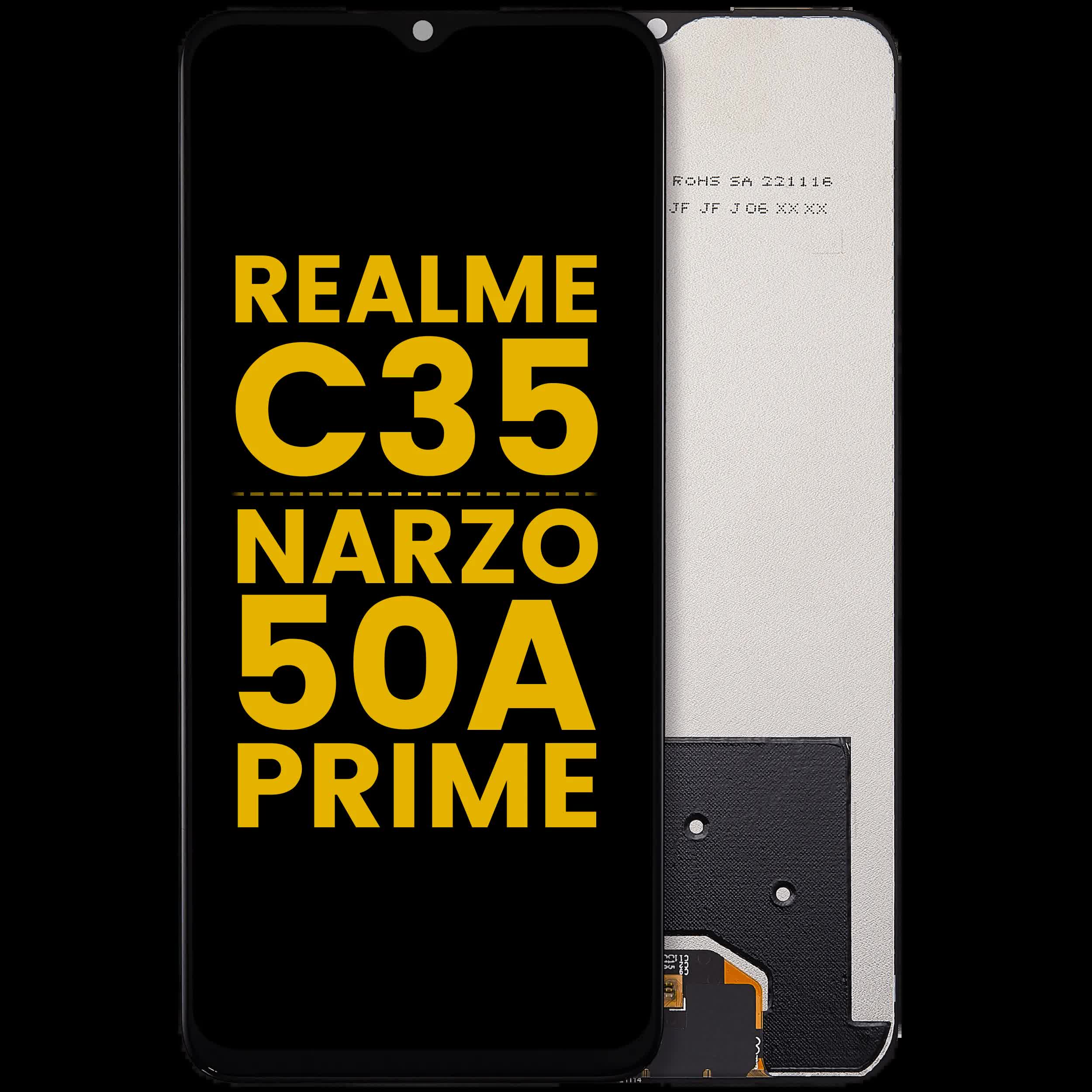 LCD Display ohne Rahmen für Realme C35 / Narzo 50A Prime (professionell aufgearbeitet)