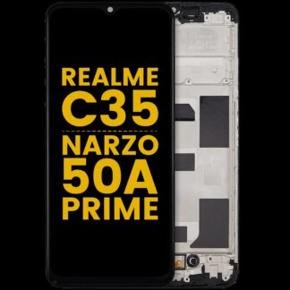 LCD Display mit Rahmen für Realme C35 / Narzo 50A Prime (professionell aufgearbeitet)