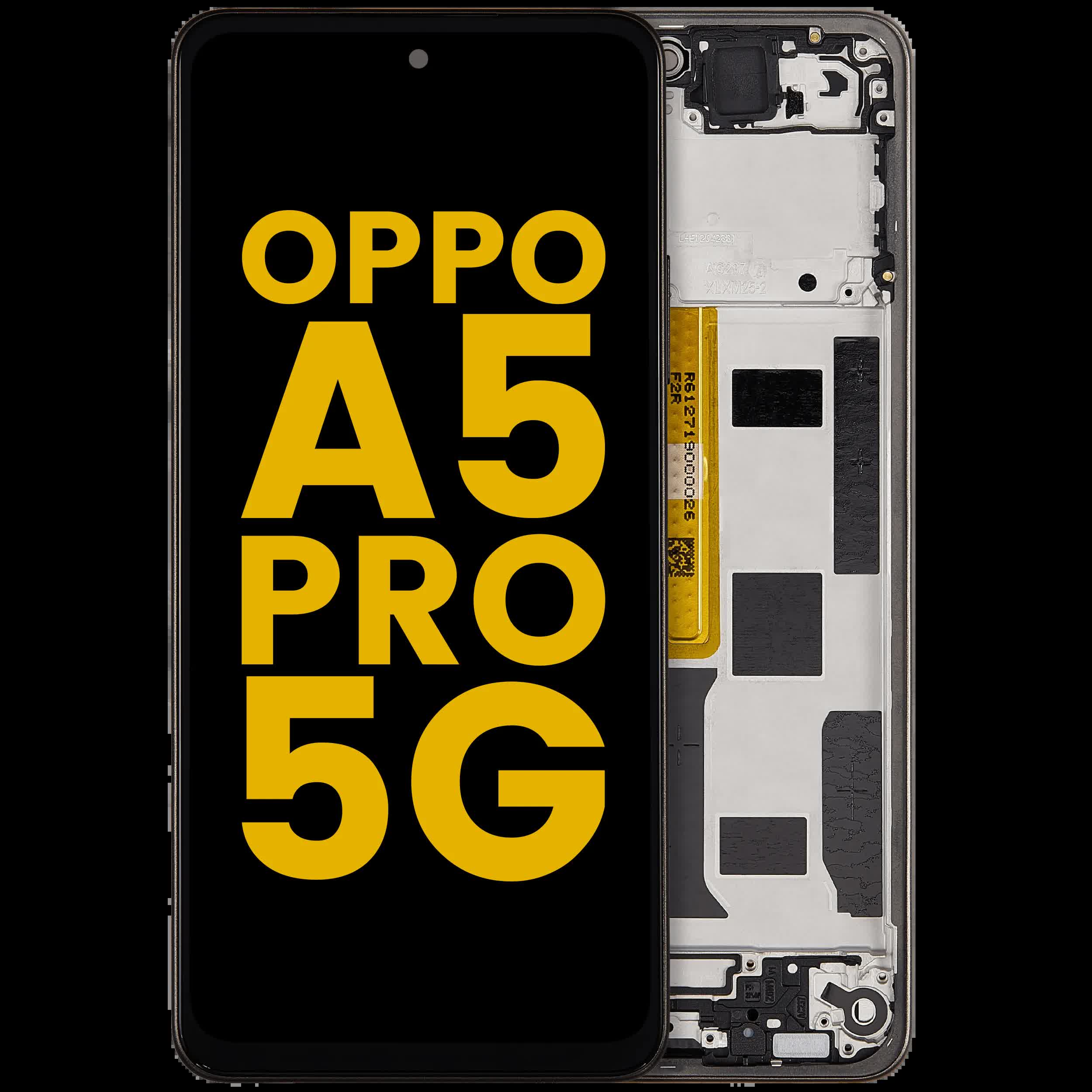 LCD Display mit Rahmen für OPPO A5 Pro 5G (professionell aufgearbeitet) (Mocha Brown)